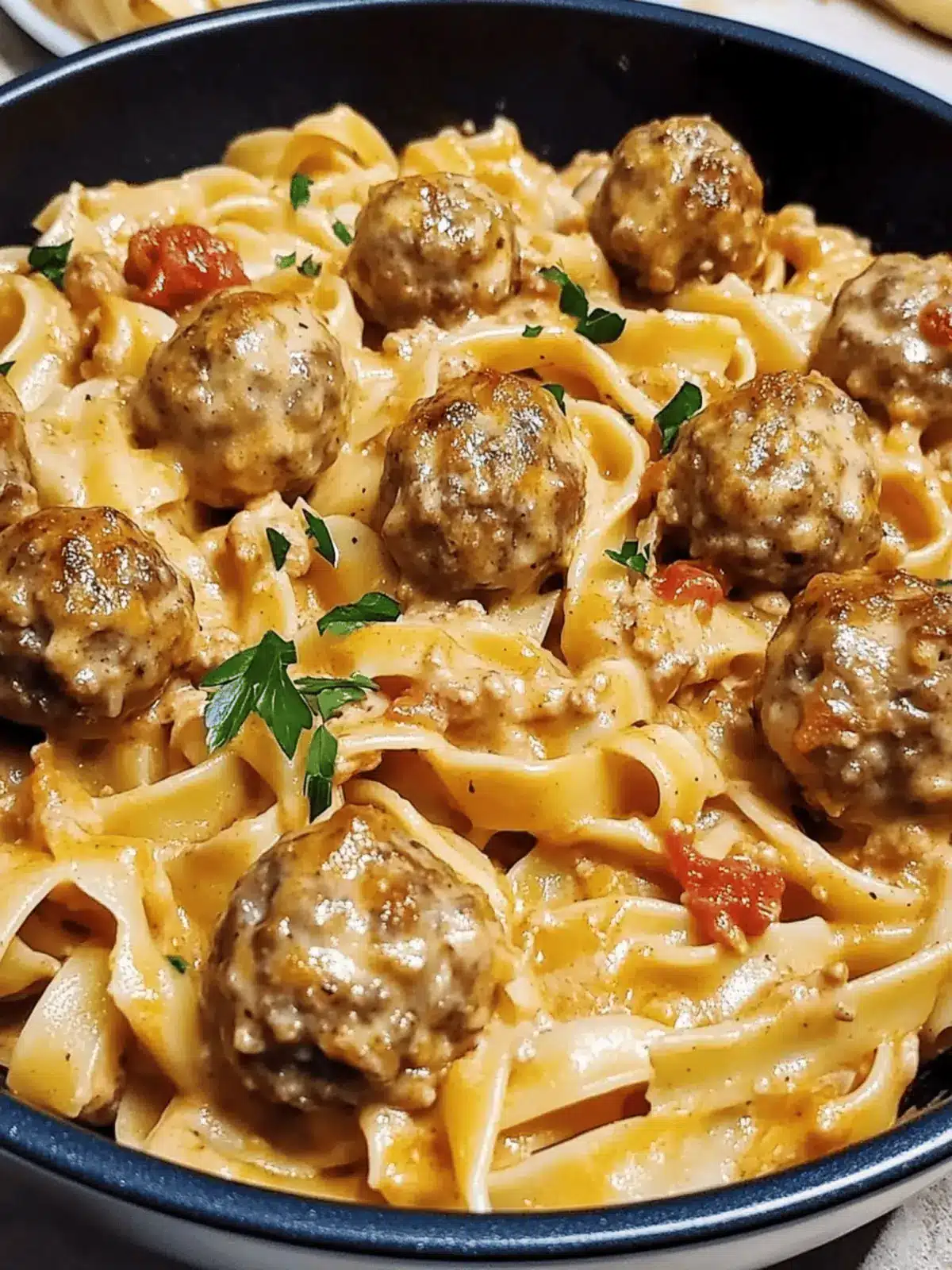Creamy Cajun Meatball Pasta