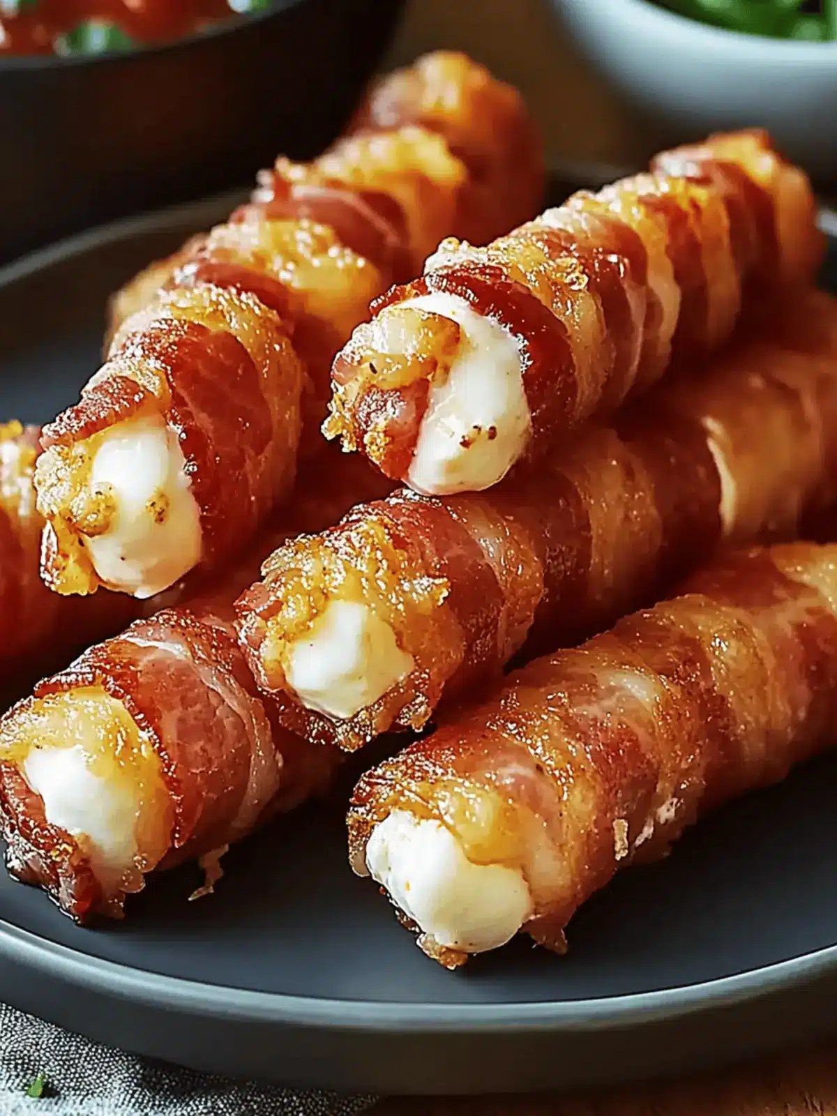 Crispy Bacon-Wrapped Mozzarella Sticks