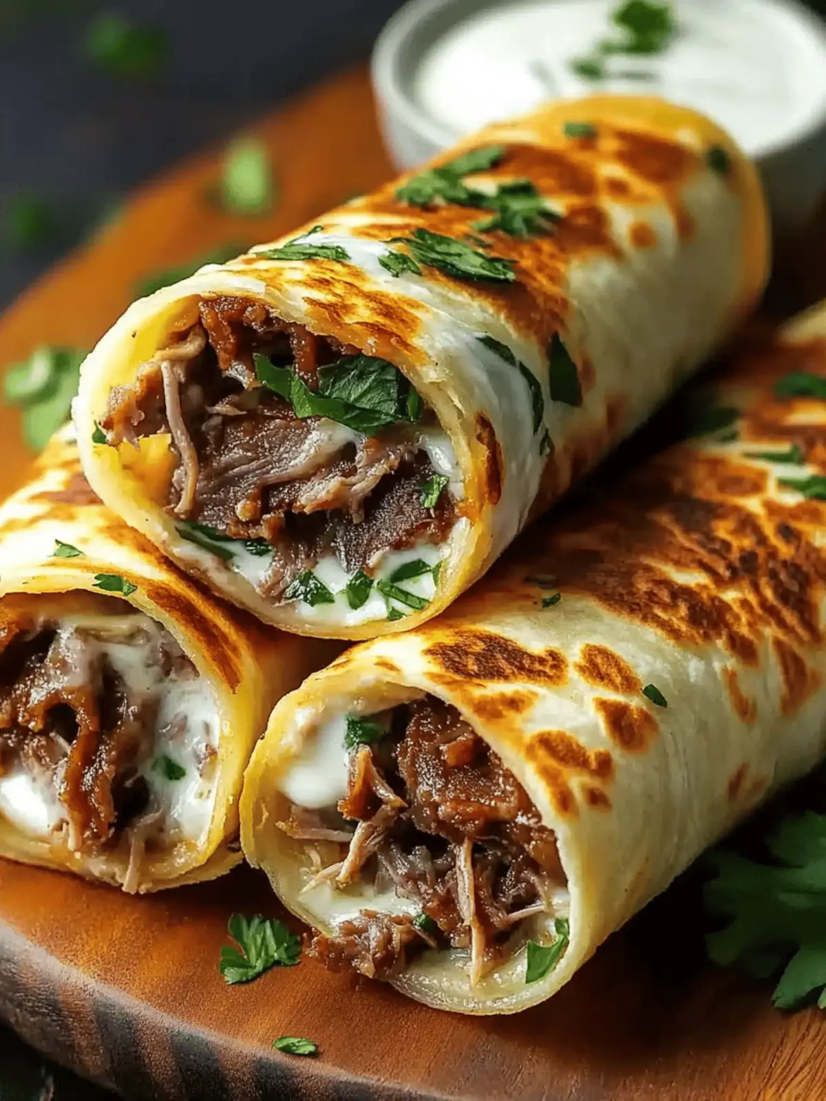 French Dip Tortilla Roll Ups