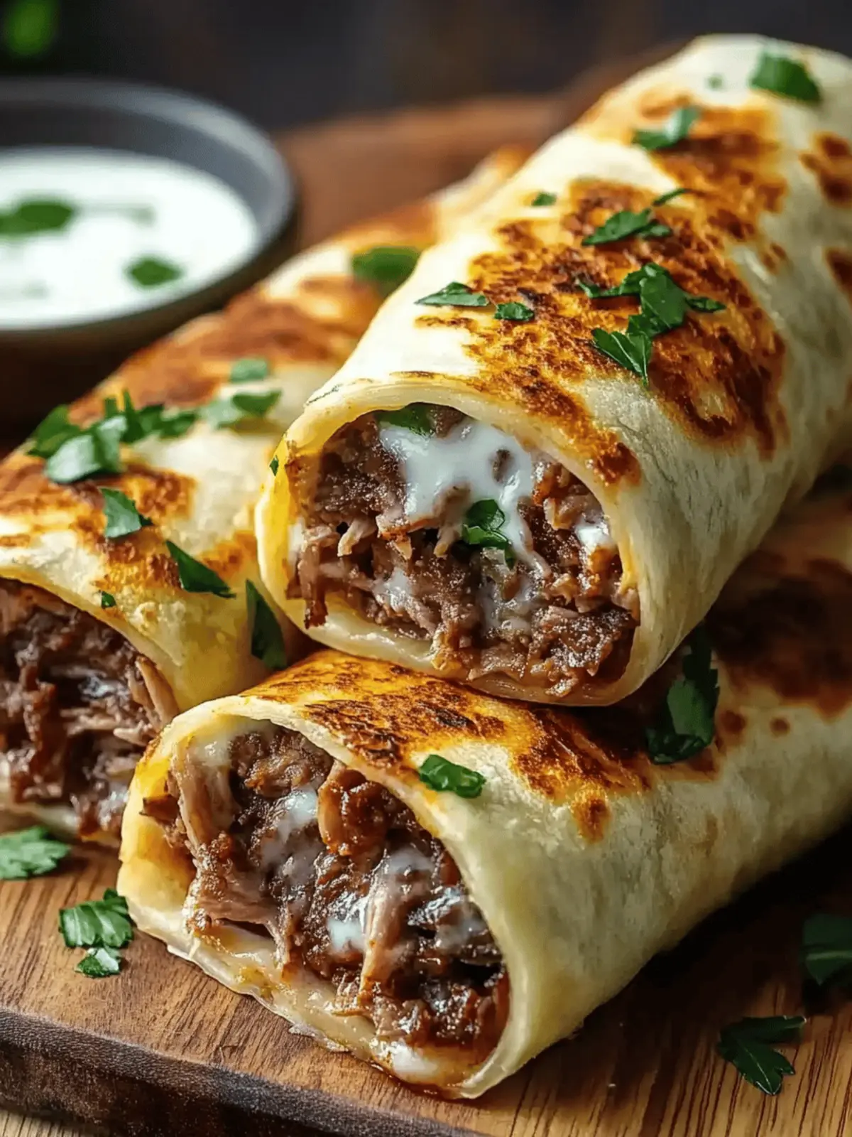 French Dip Tortilla Roll Ups