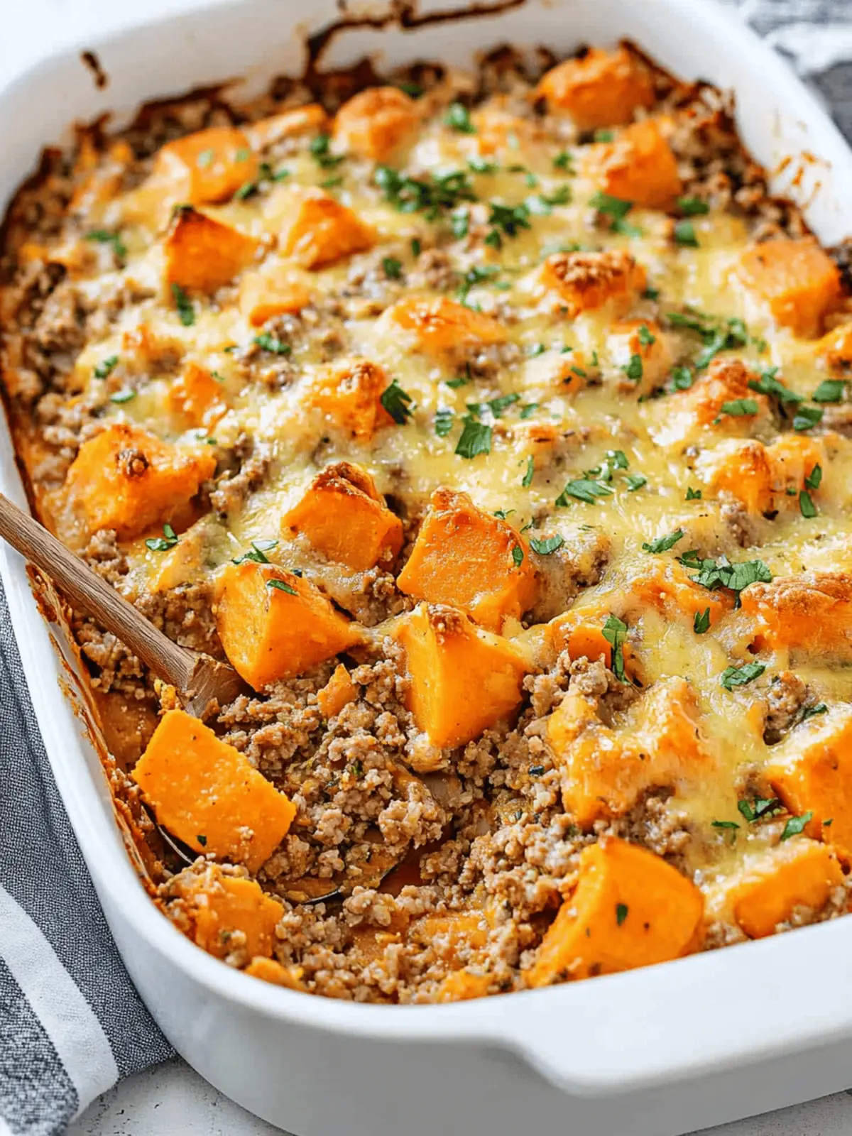 Ground Turkey Sweet Potato Bake