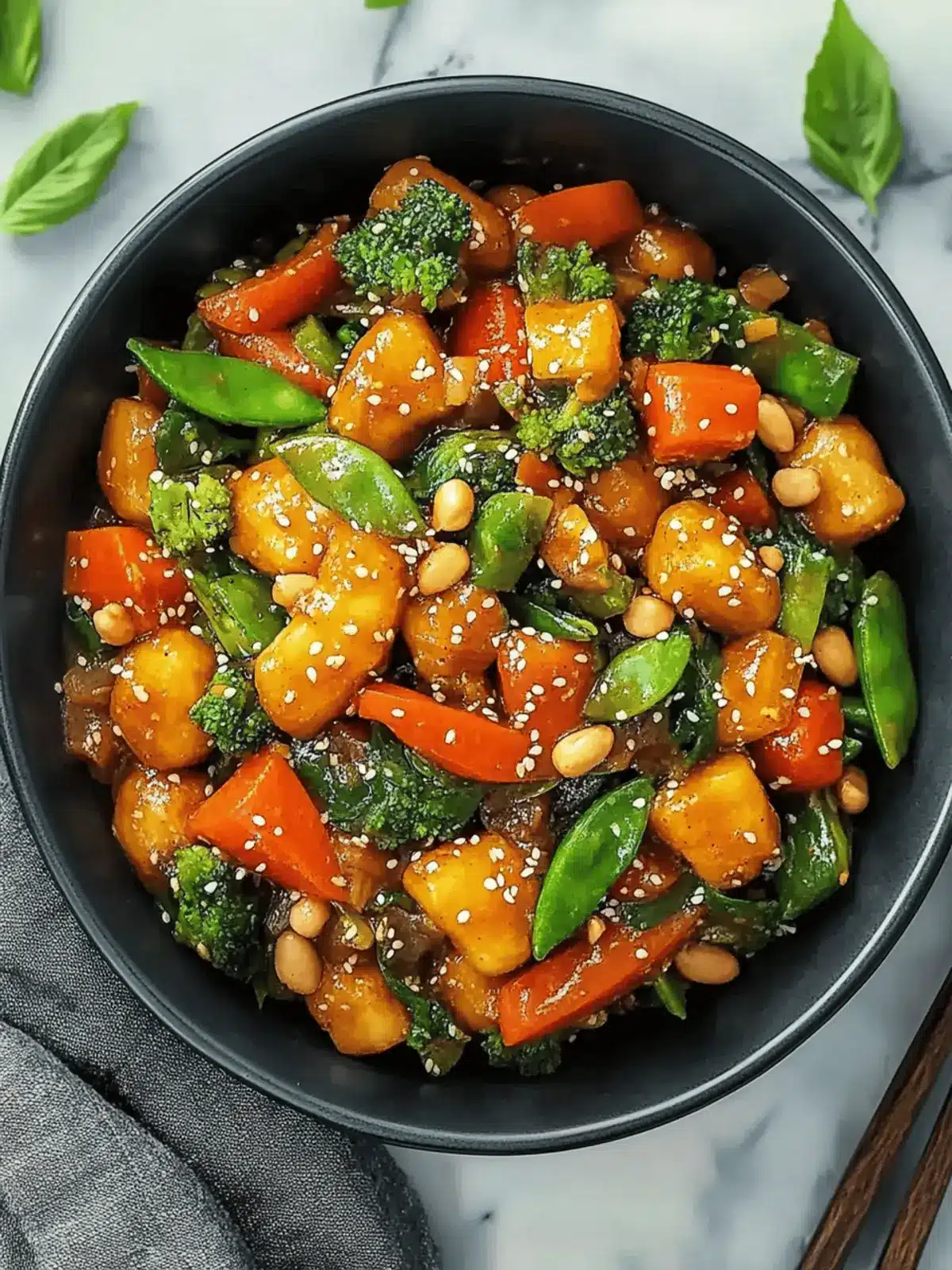 Vegetable Stir Fry with Peanut Sauce