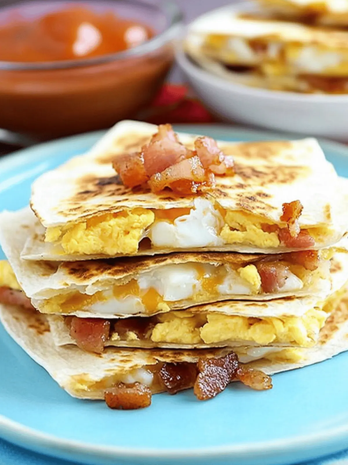 Bacon Egg and Cheese Breakfast Quesadillas