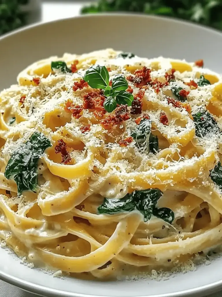 Creamy Garlic Parmesan Pasta with Spinach