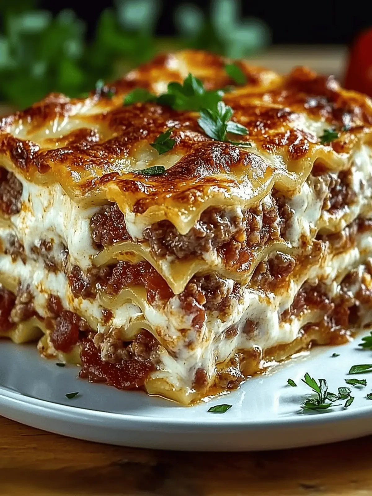 Parmesan Garlic Bacon Cheeseburger Lasagna