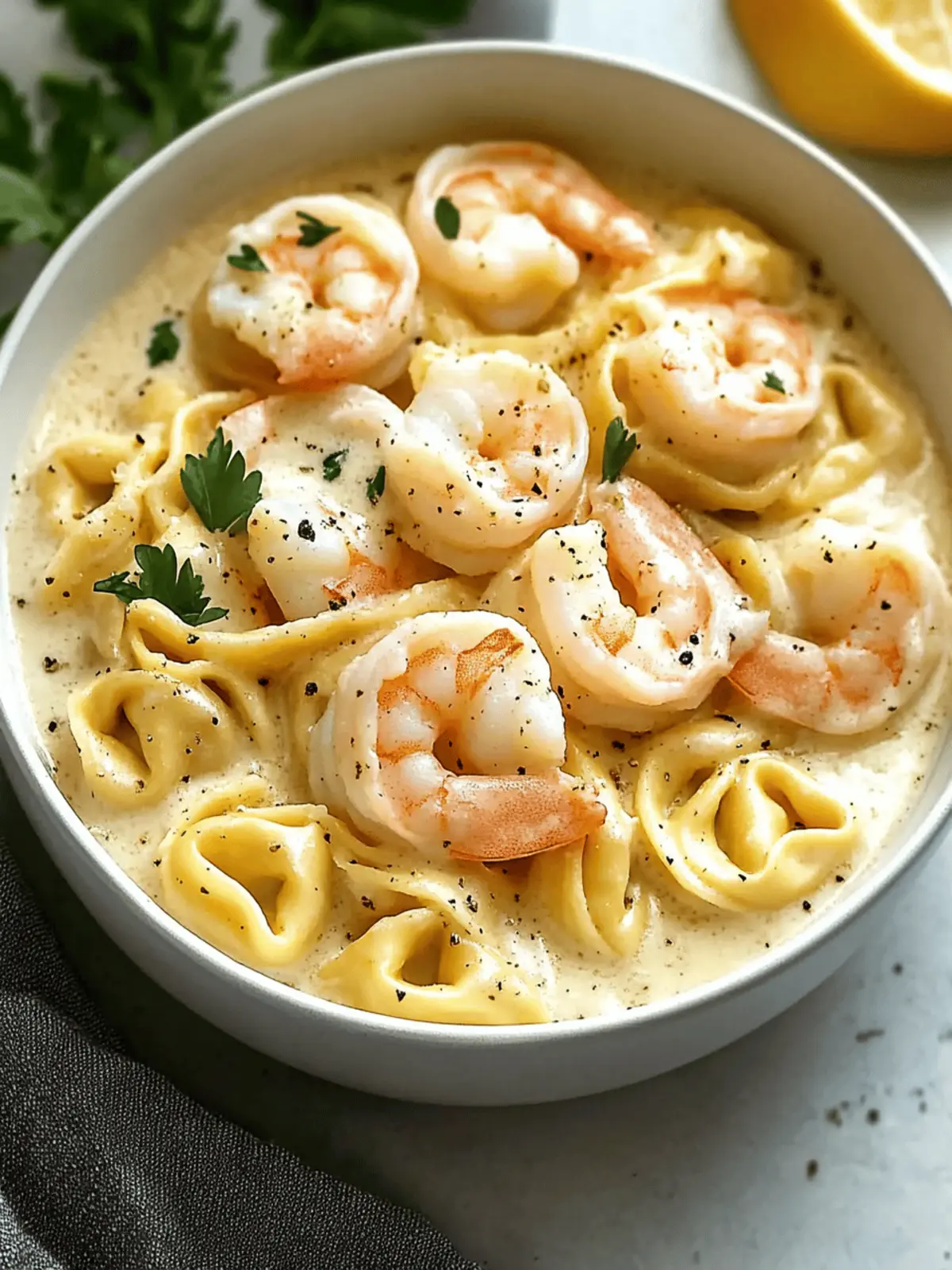 Shrimp Tortellini Alfredo