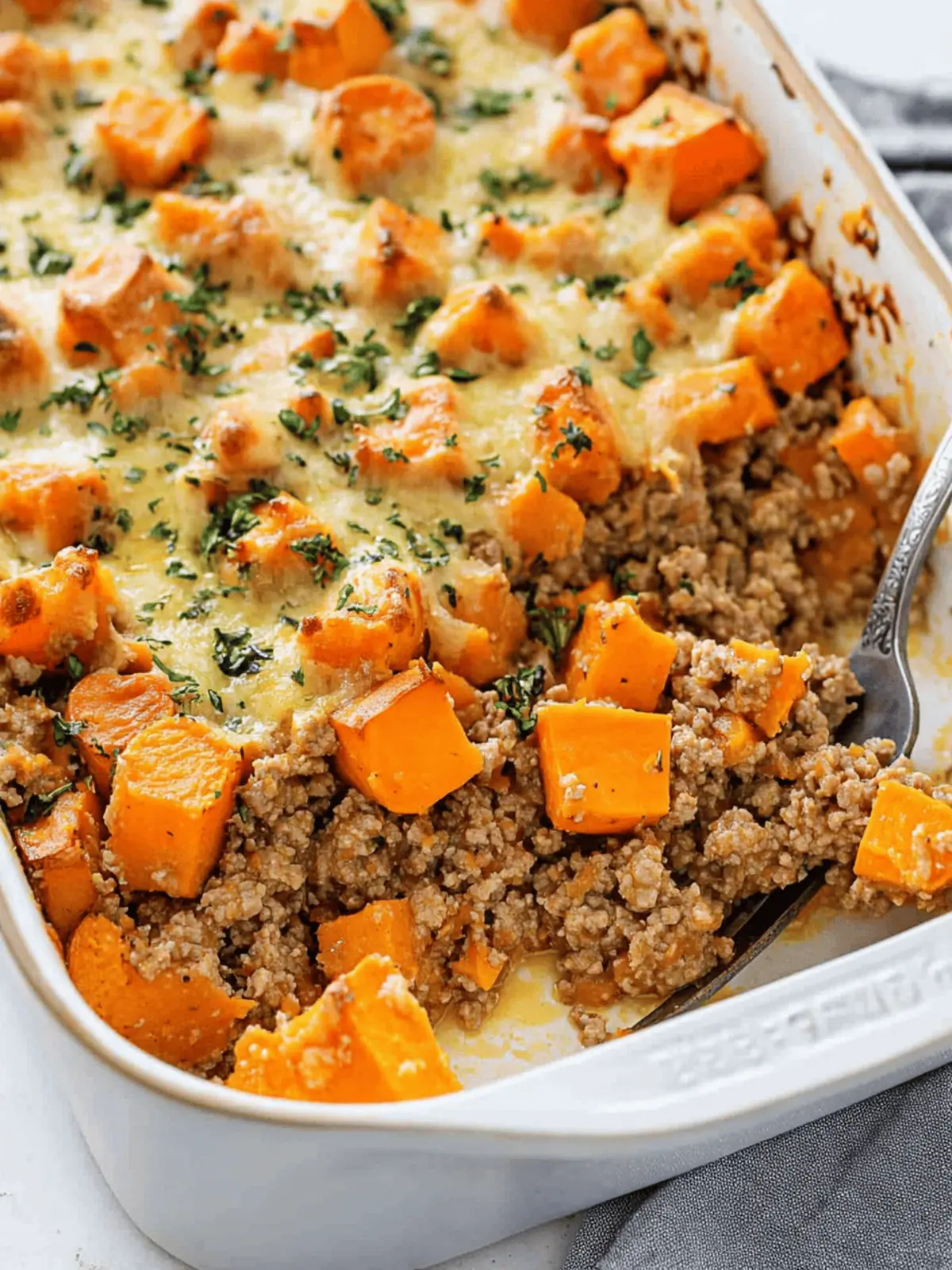 Ground Turkey Sweet Potato Bake