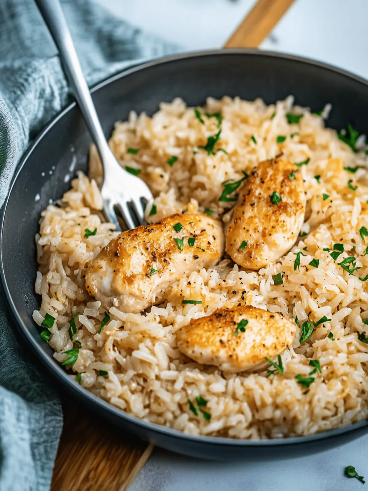 Chicken Scampi with Garlic Parmesan Rice