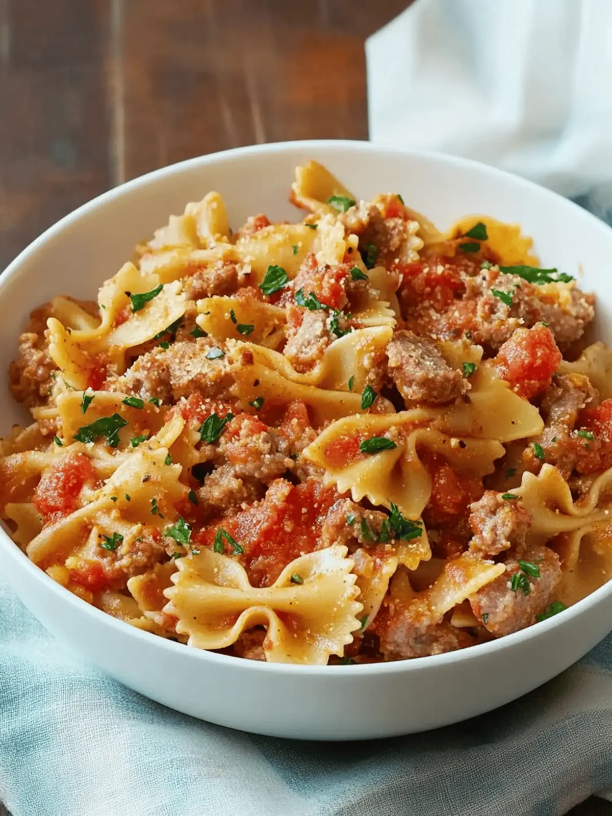 Italian Sausage Bow Tie Pasta