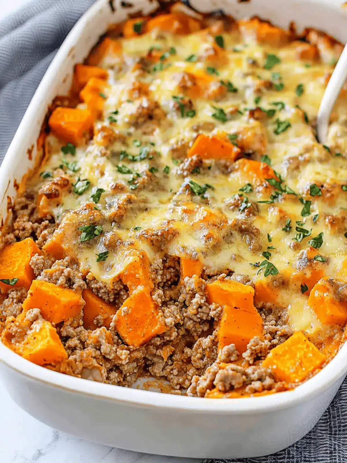 Ground Turkey Sweet Potato Bake