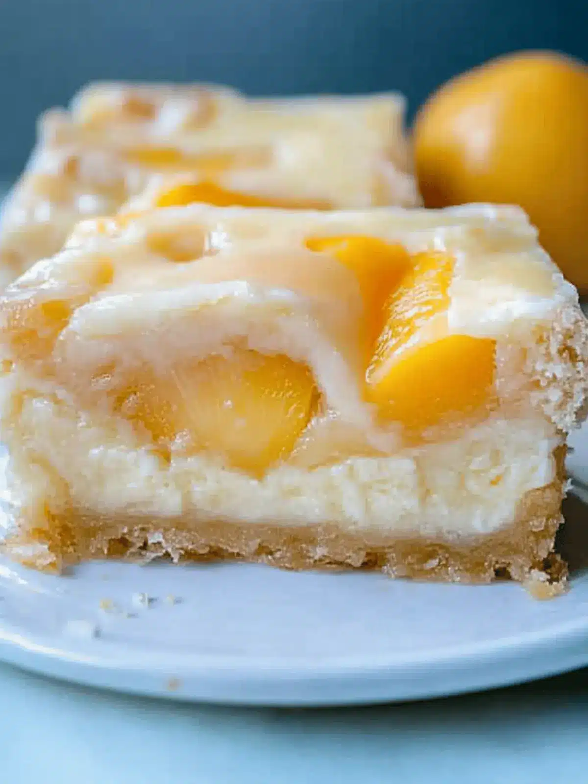 Peaches and Cream Cheesecake Bars