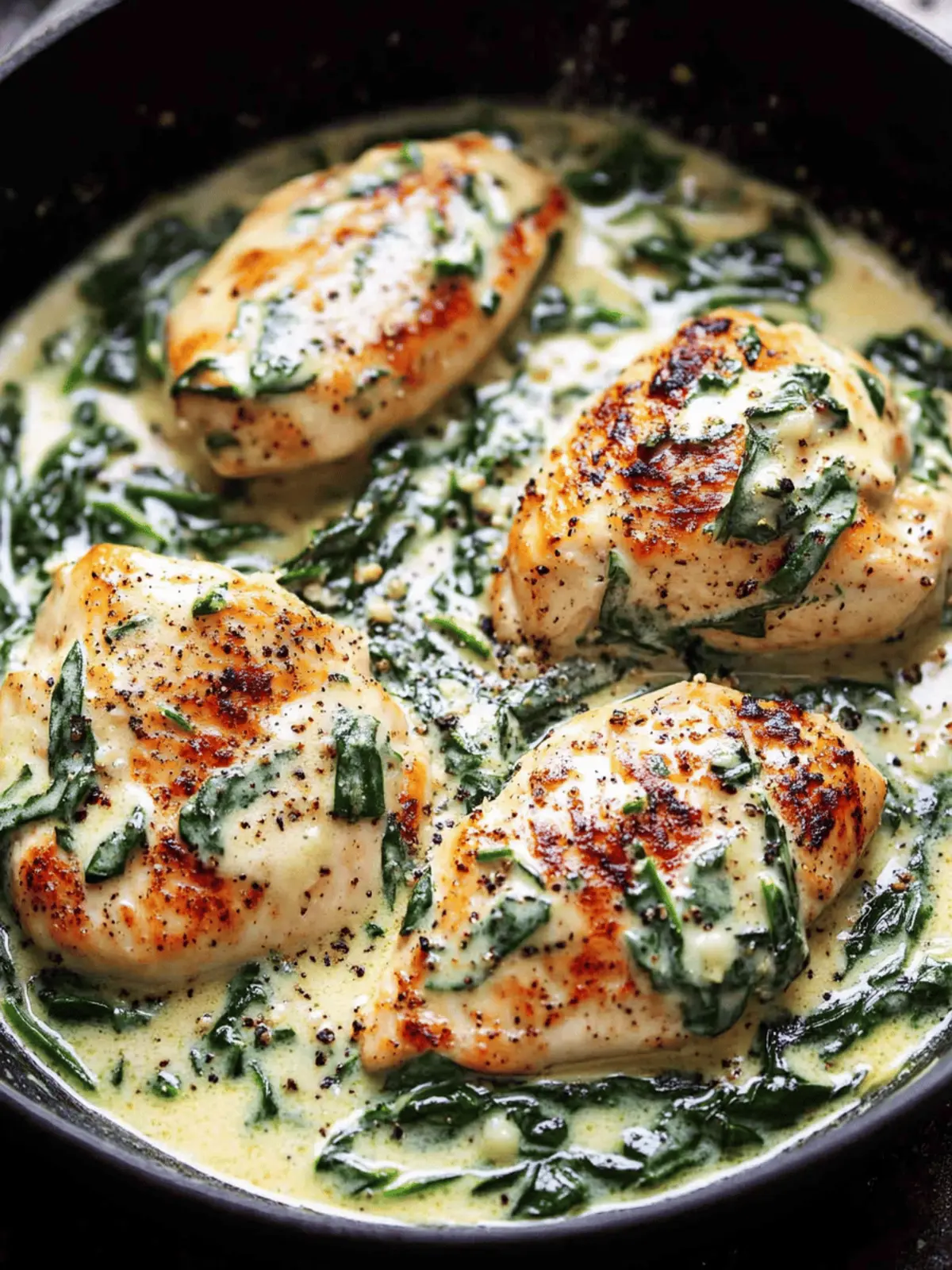 Creamy Chicken Breast in Spinach Parmesan Sauce