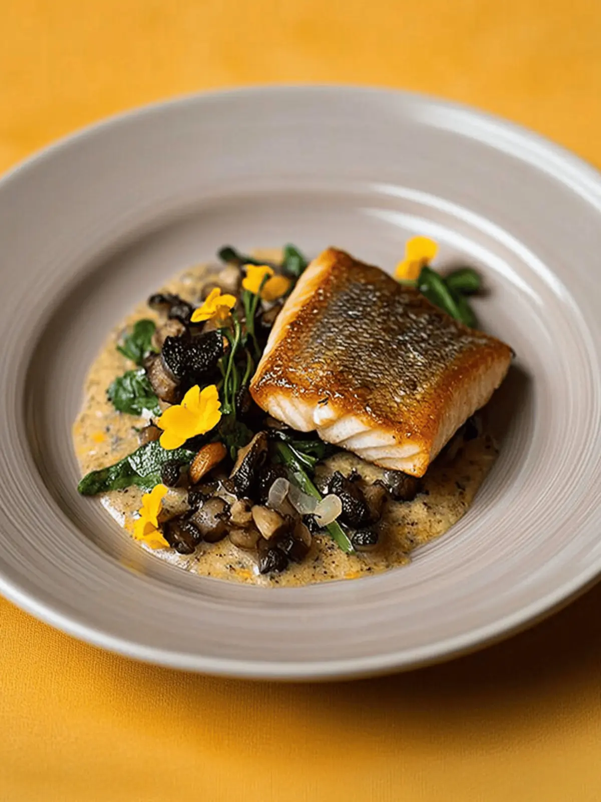 Trout with Morels and Wild Onions