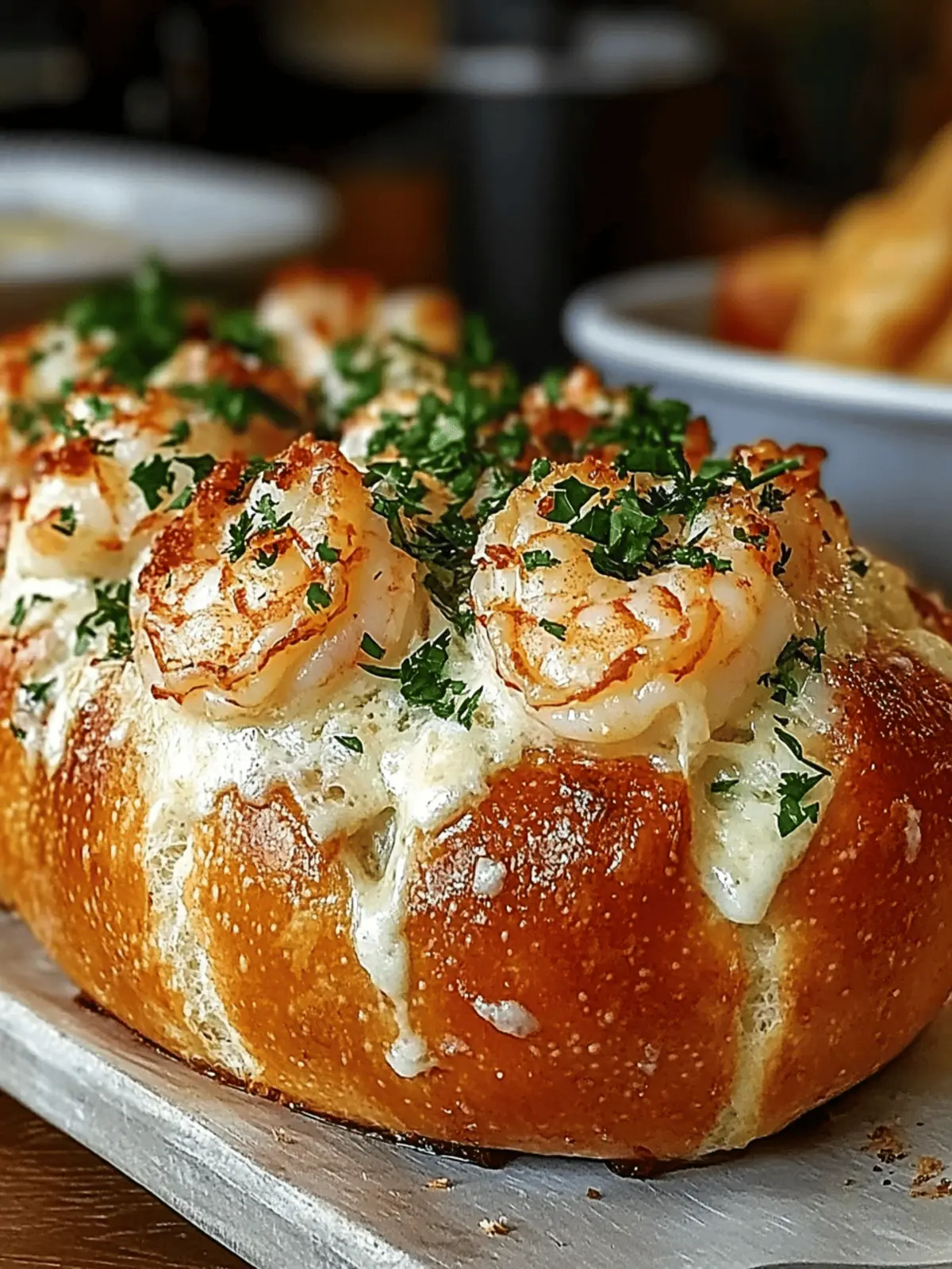 Crabby Shrimp-Stuffed Garlic Bread Bombs