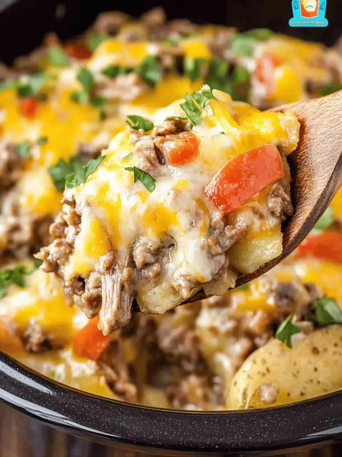 Crockpot Cheesesteak Potato