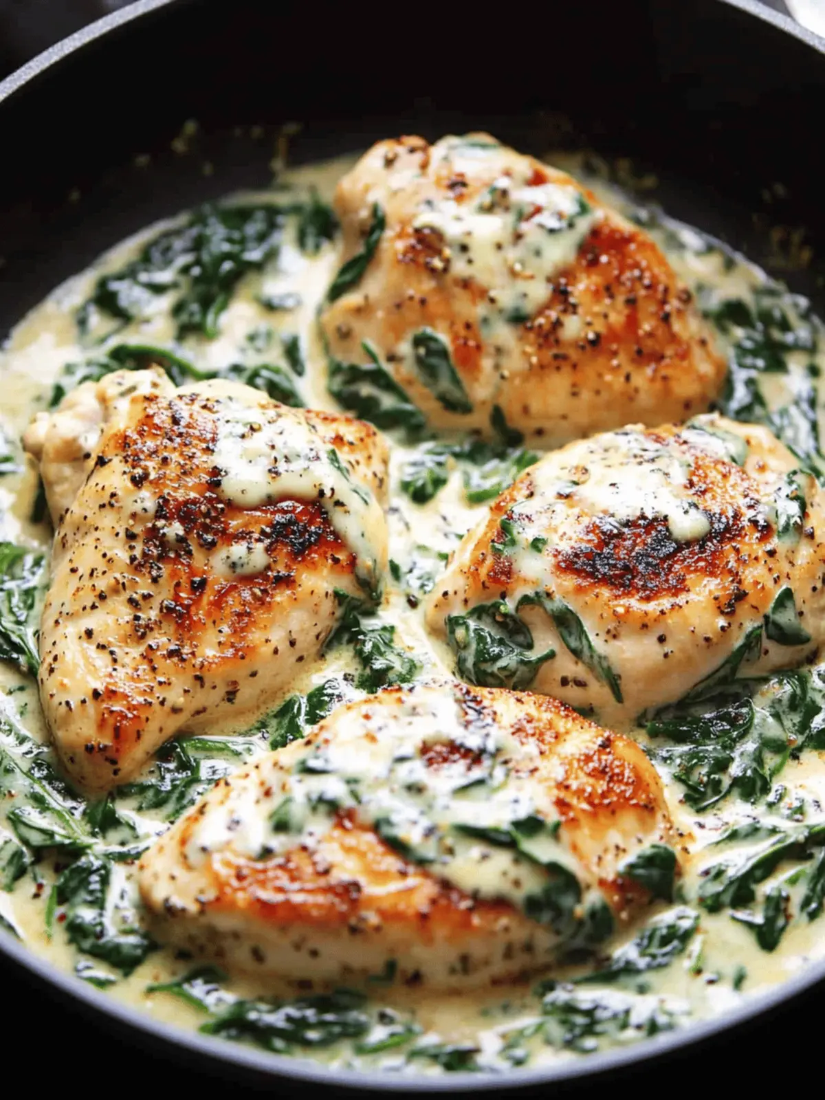 Creamy Chicken Breast in Spinach Parmesan Sauce