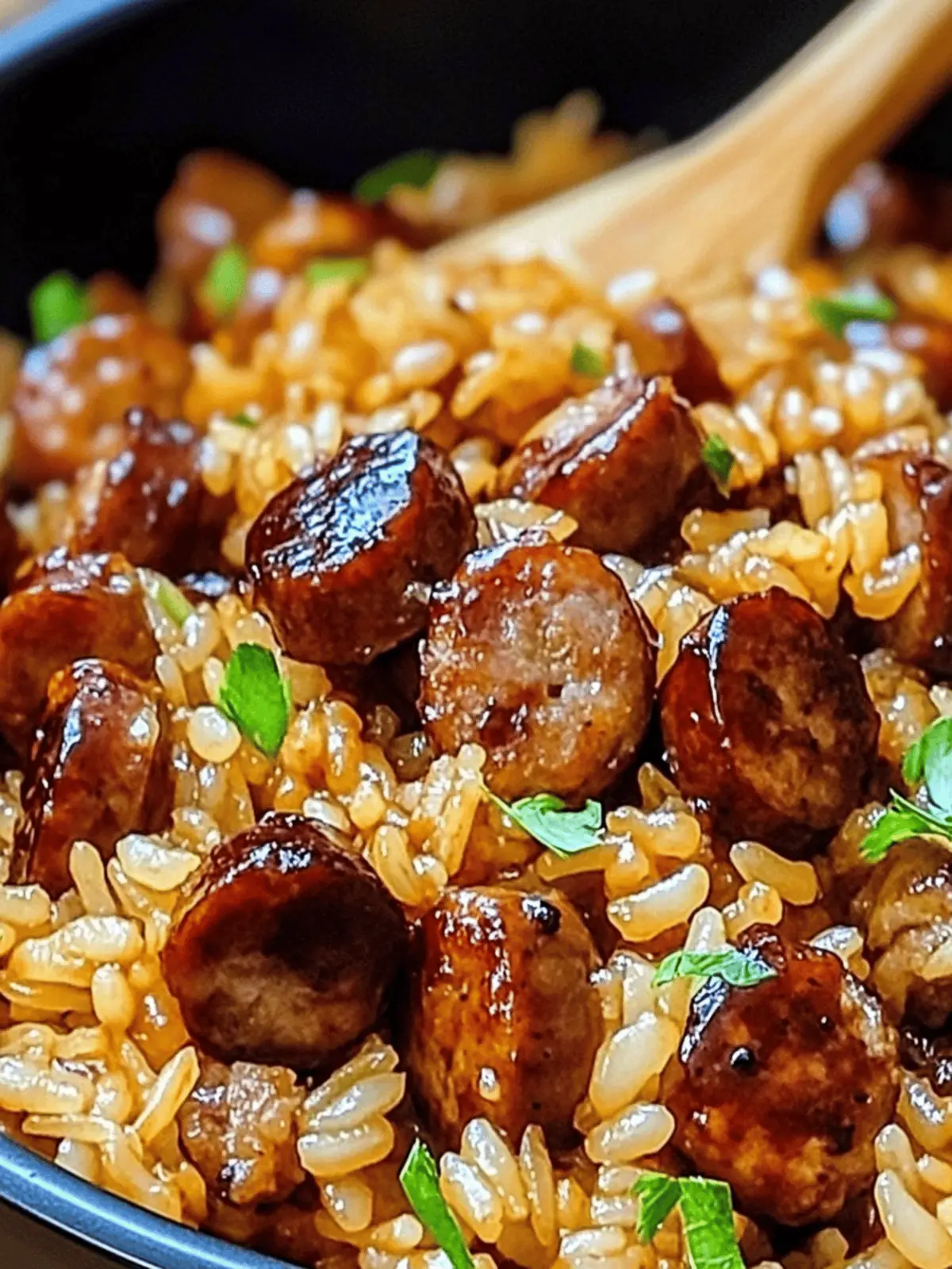 Delicious One-Pan Sweet and Tangy BBQ Sausage Rice in 30 Minutes 3 One-Pan Sweet and Tangy BBQ Sausage Rice