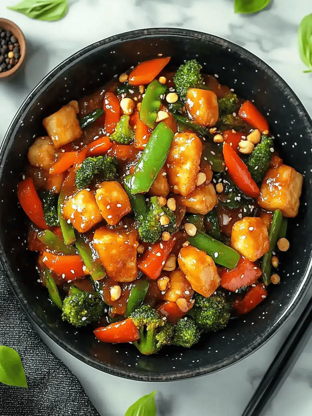 Vegetable Stir Fry with Peanut Sauce