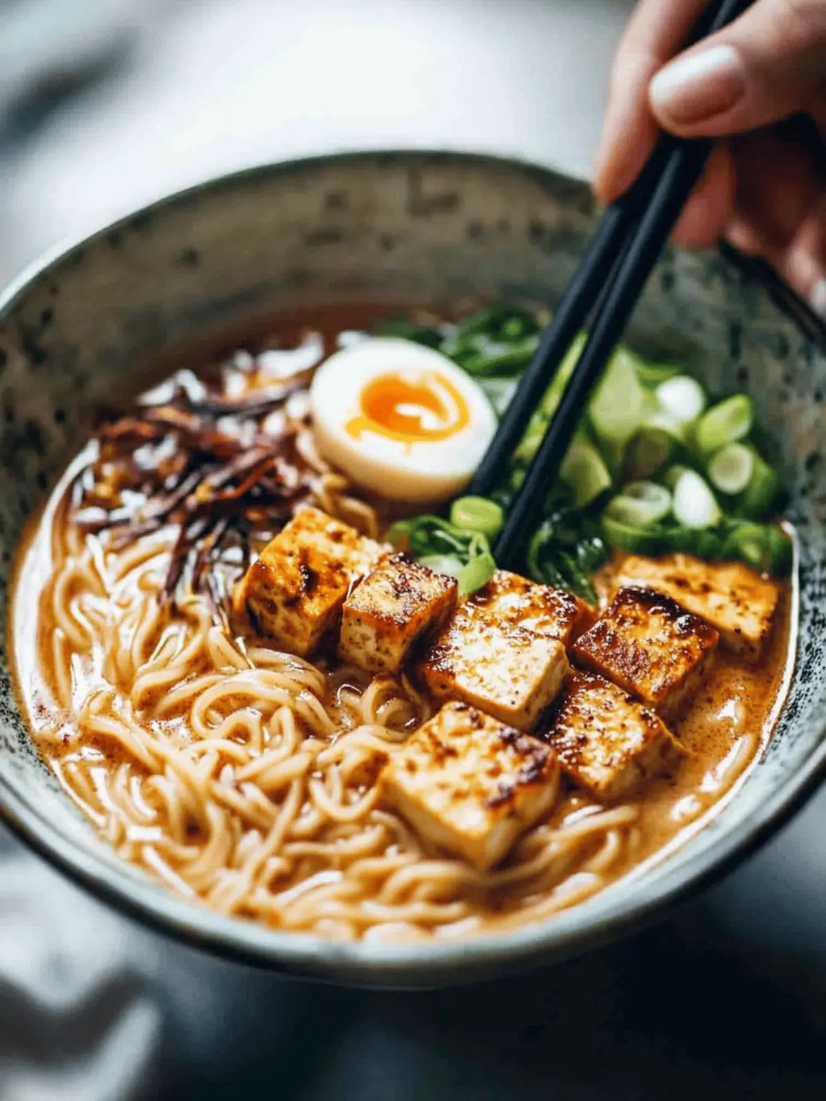 Homemade Spicy Ramen with Tofu