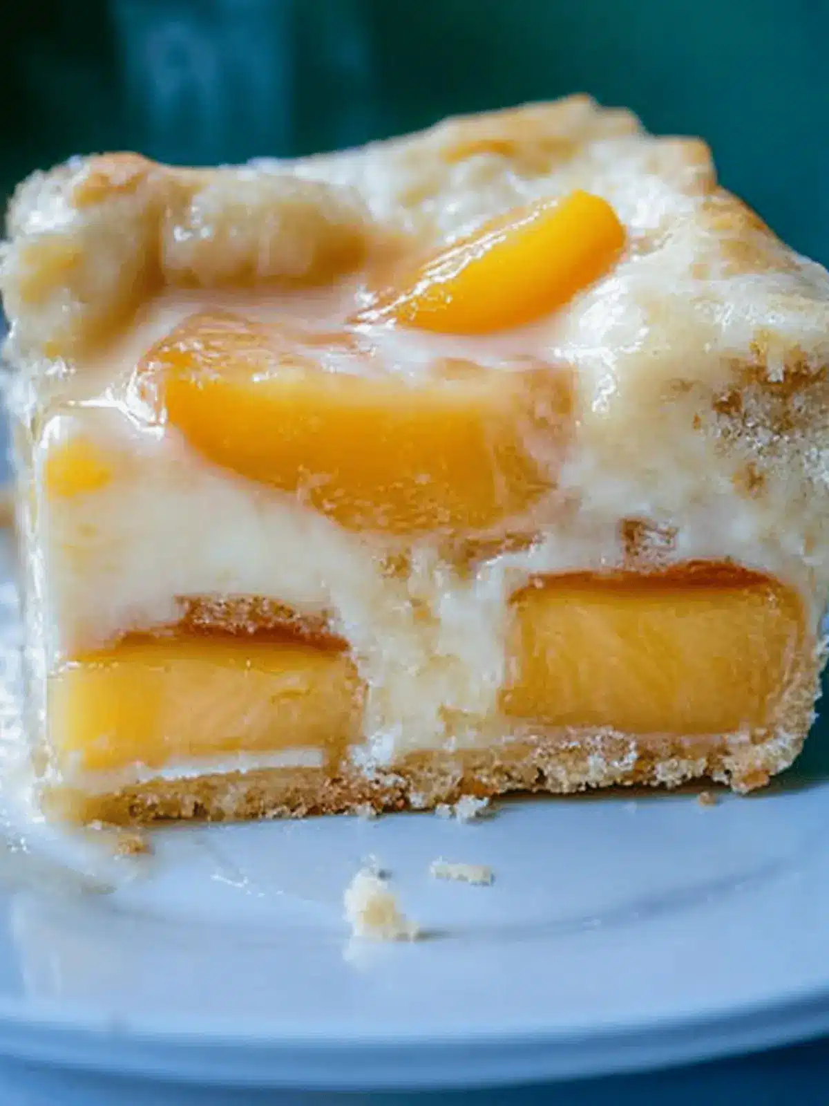 Peaches and Cream Cheesecake Bars