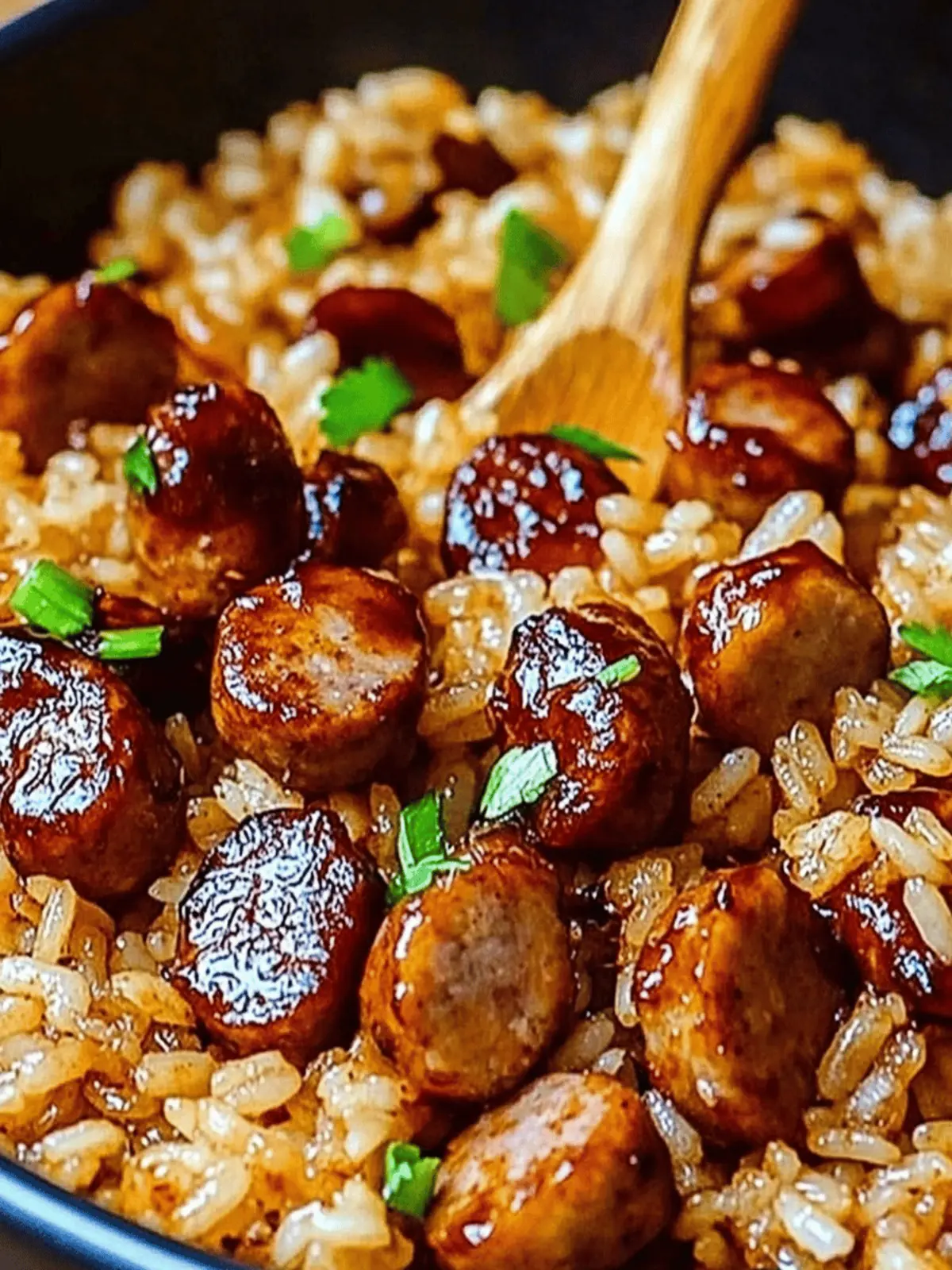 One-Pan Sweet and Tangy BBQ Sausage Rice