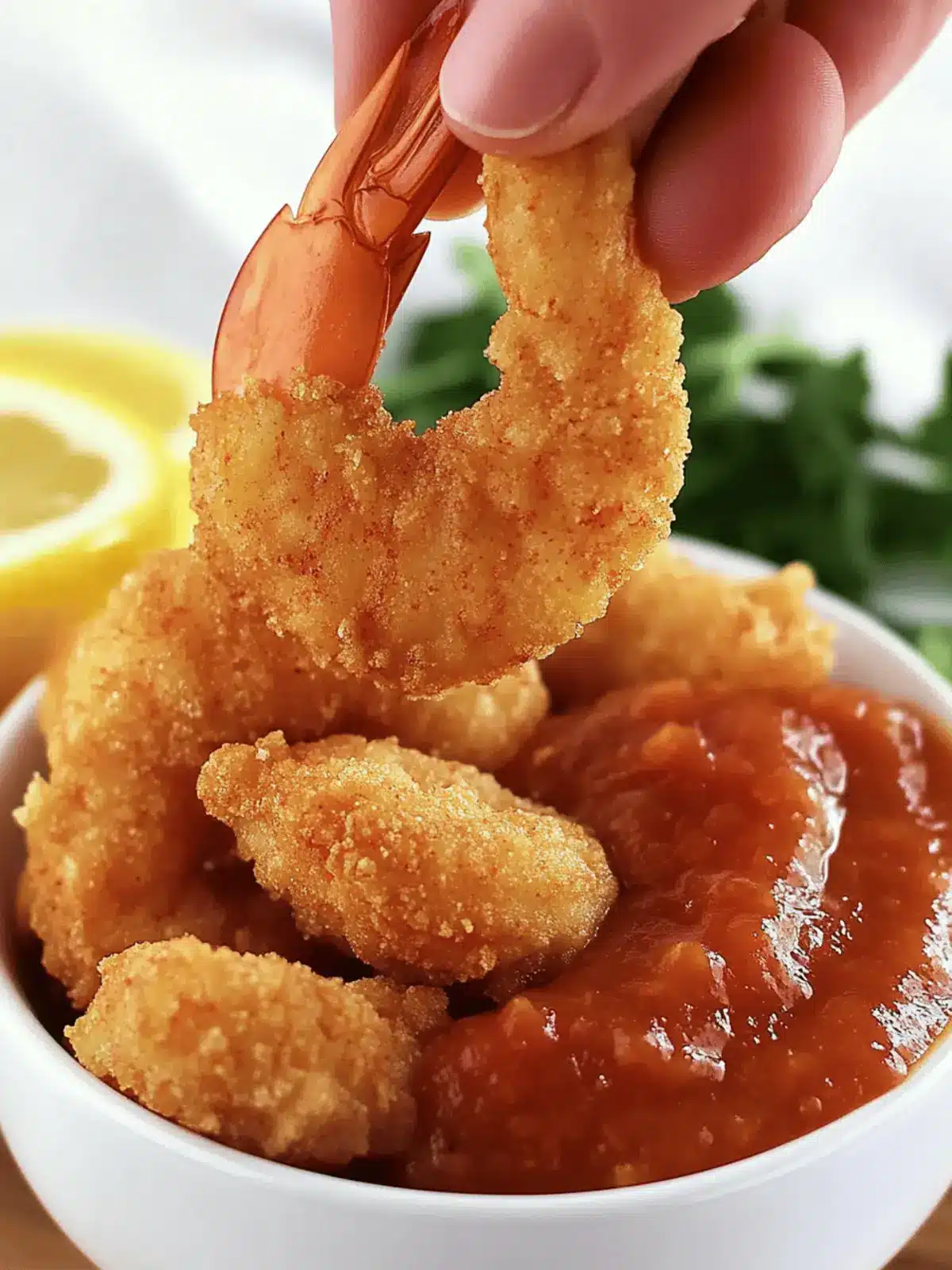 Keto Fried Shrimp with Cocktail Sauce