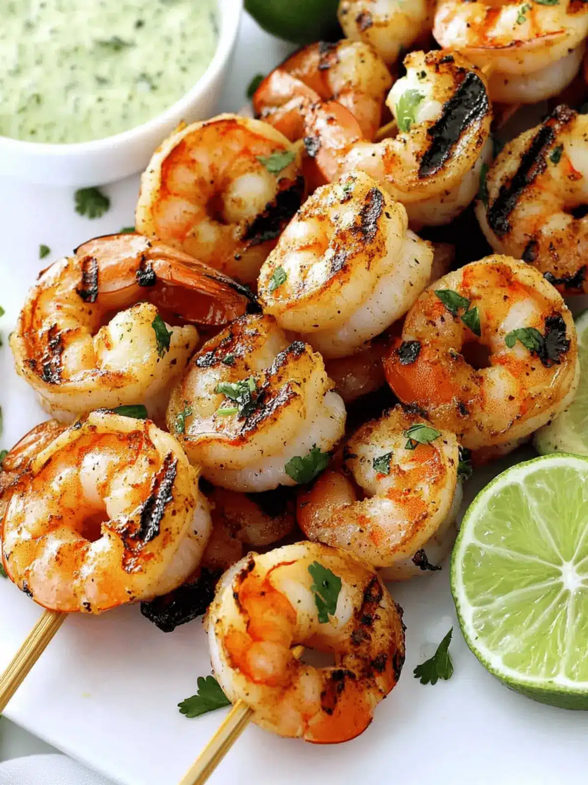 Grilled Lime Cilantro Shrimp Skewers
