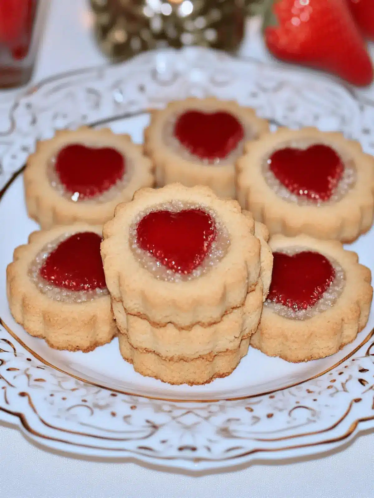 Strawberry Linzer Cookies