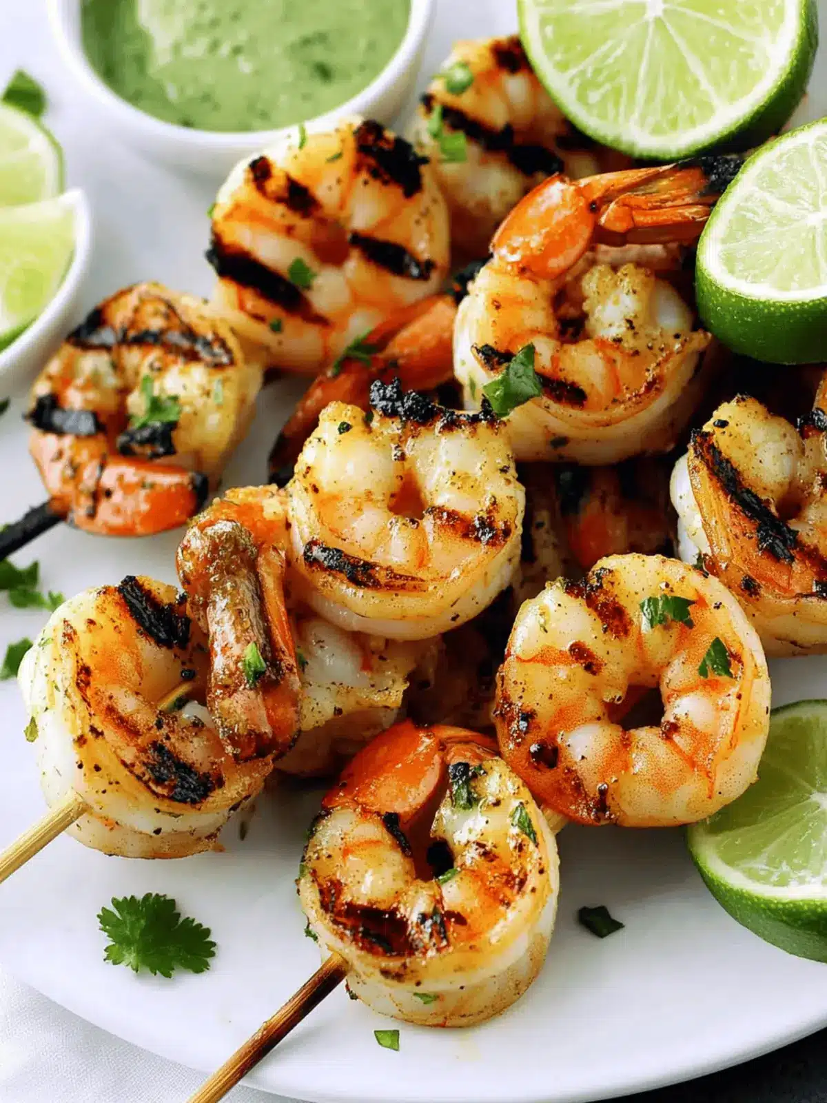 Grilled Lime Cilantro Shrimp Skewers