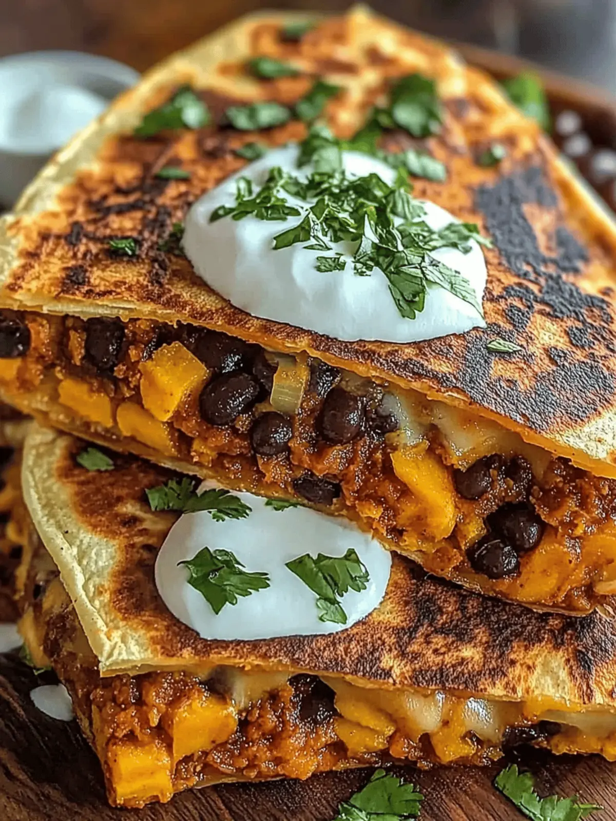 Savory Sweet Potato and Black Bean Quesadillas