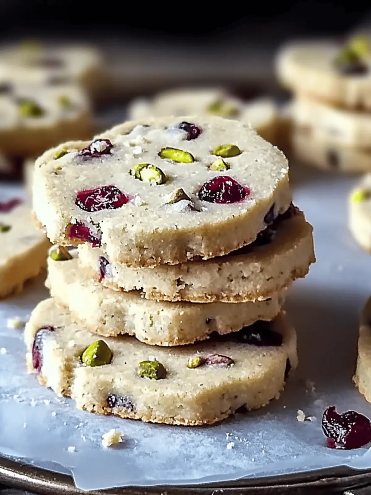 Cranberry Pistachio Shortbread Cookies