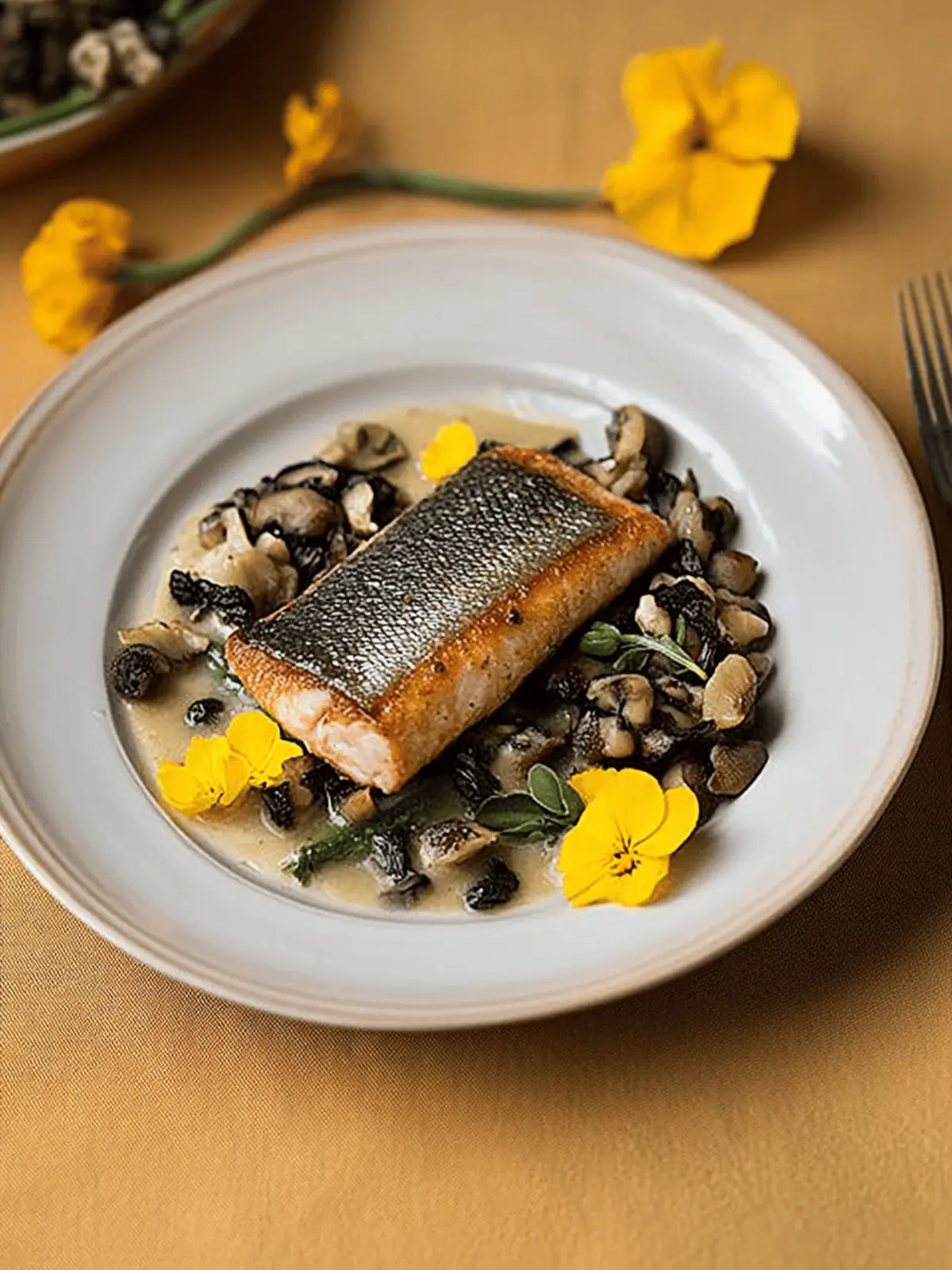 Trout with Morels and Wild Onions