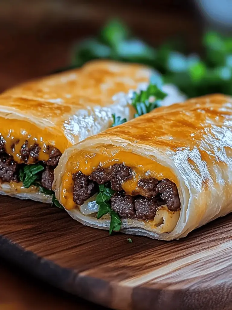 Garlic Butter Beef Cheeseburger Rollups