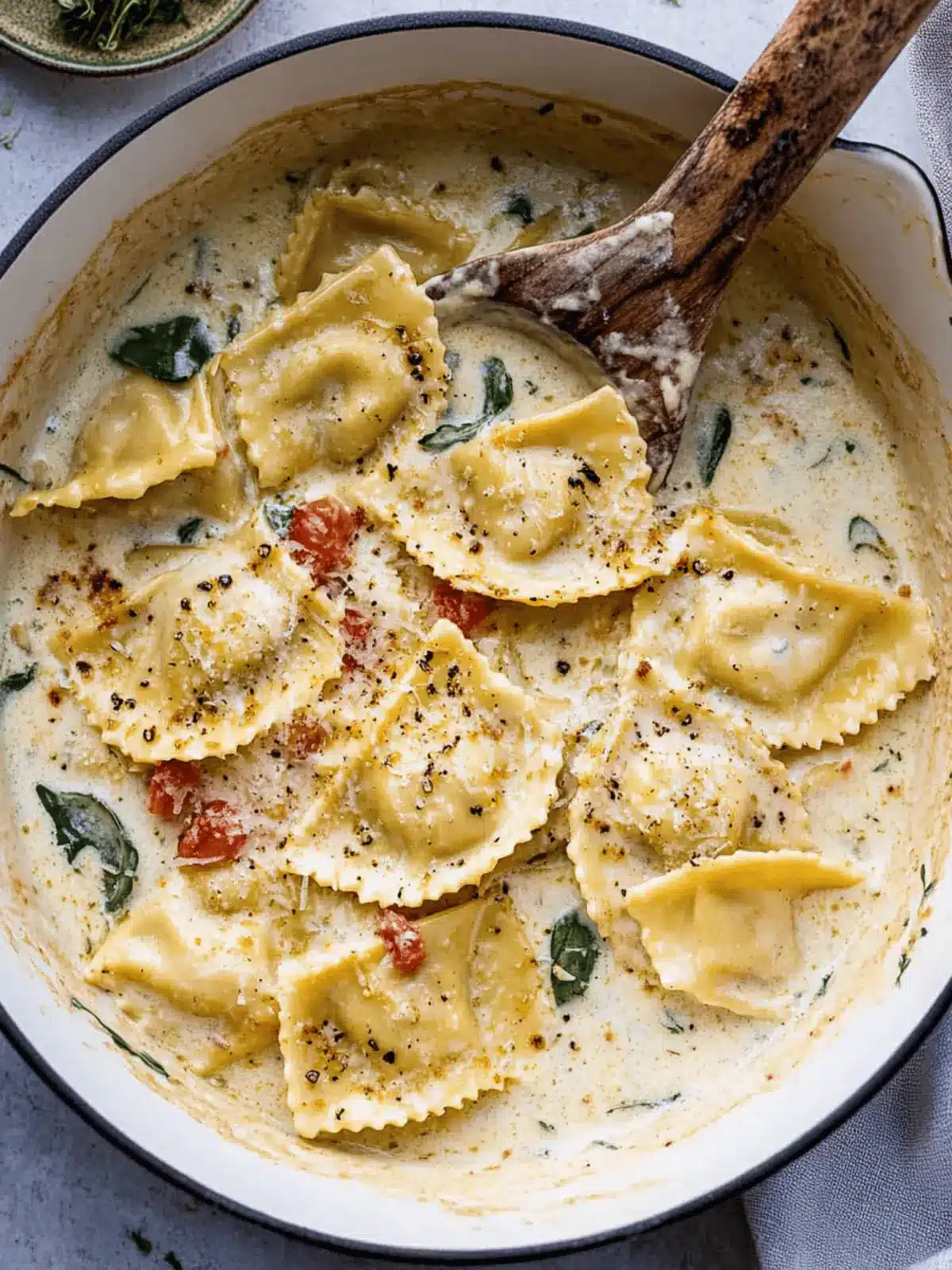 Creamy Tuscan Ravioli