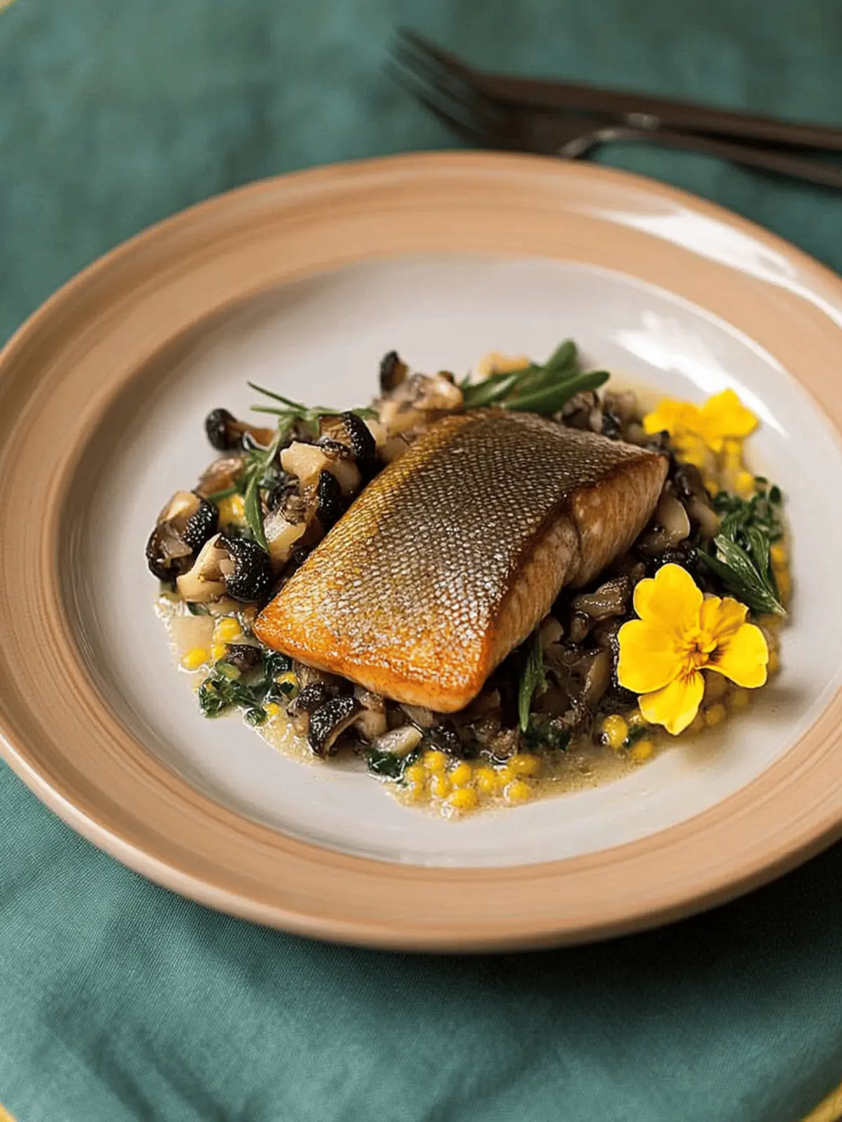 Trout with Morels and Wild Onions