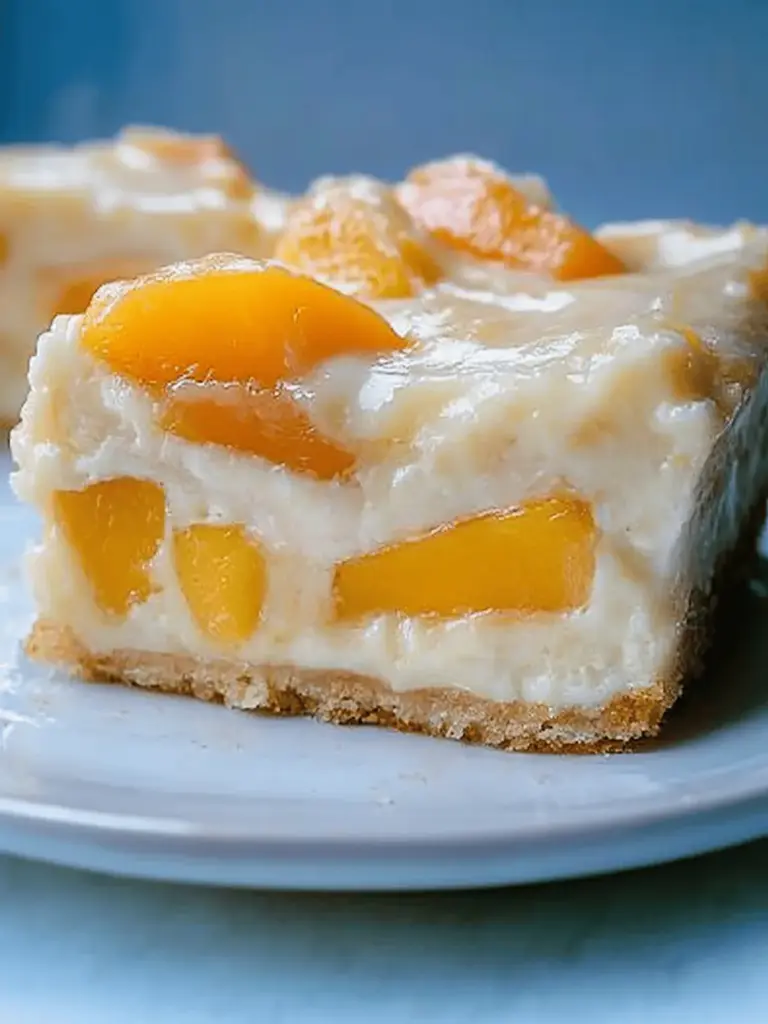 Peaches and Cream Cheesecake Bars