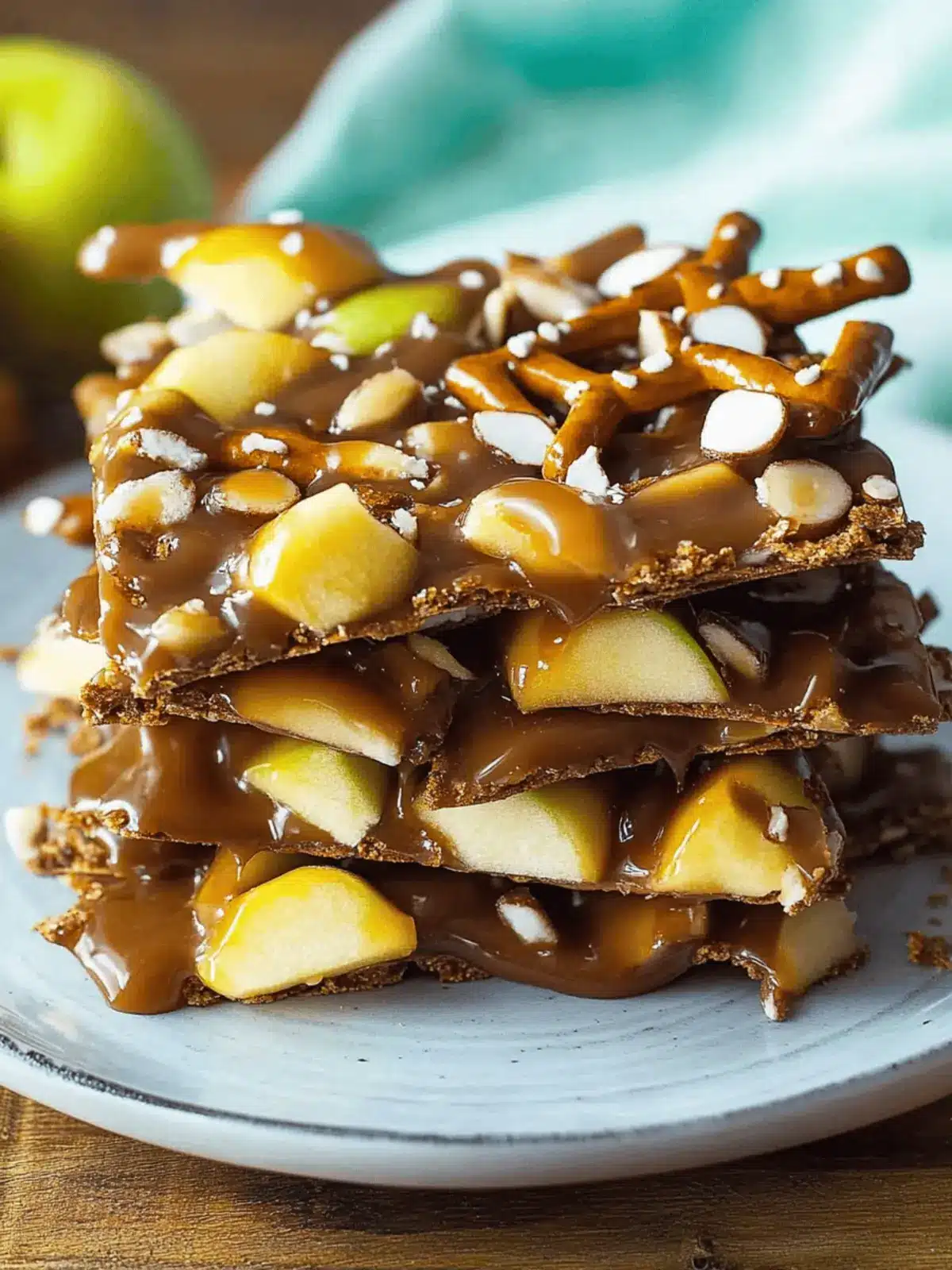Caramel Apple Bark With Pretzels