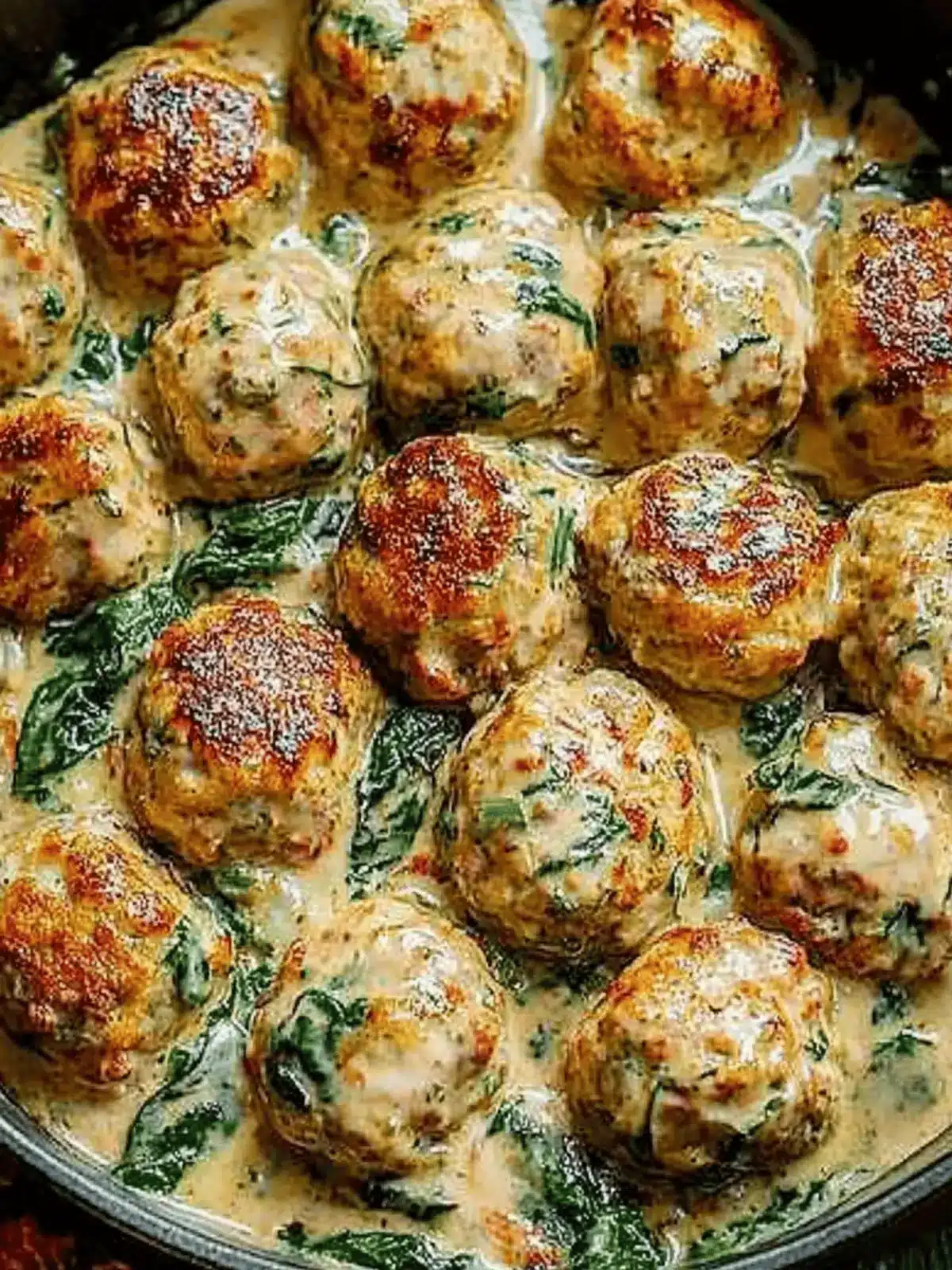Creamy Spinach Turkey Meatballs