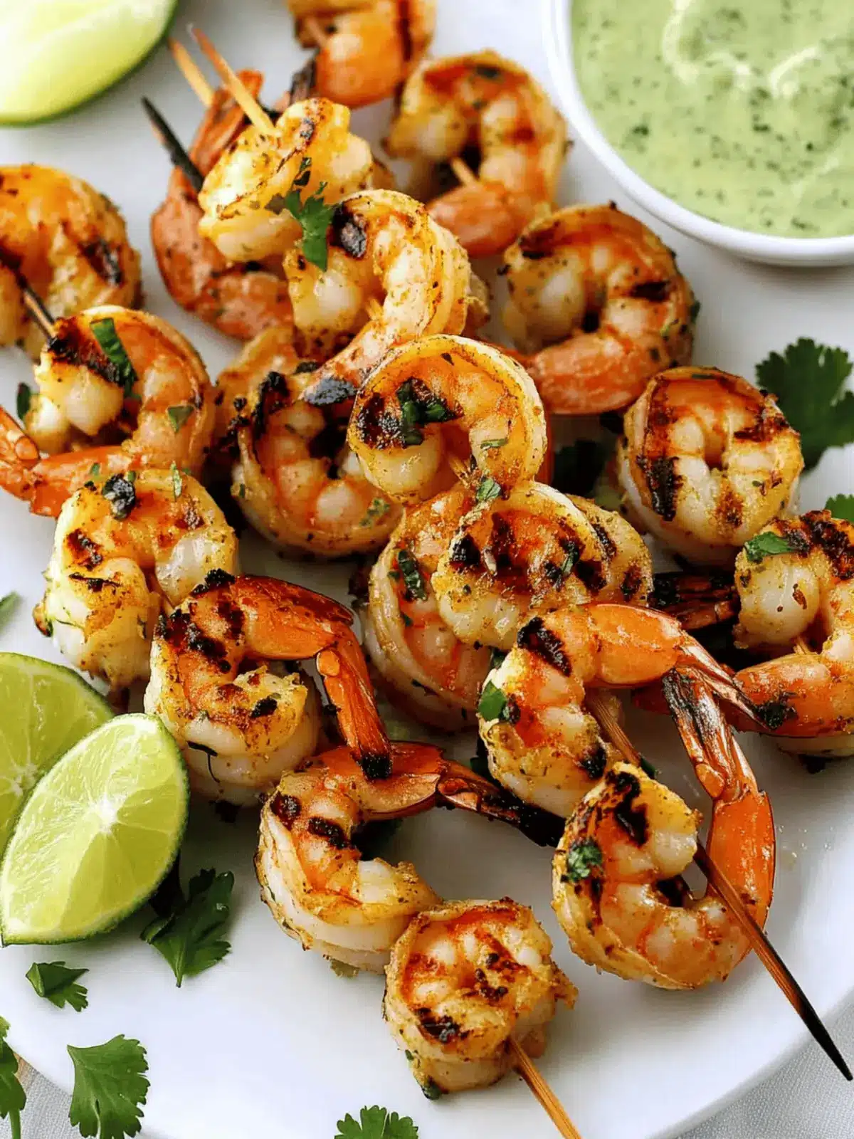 Grilled Lime Cilantro Shrimp Skewers
