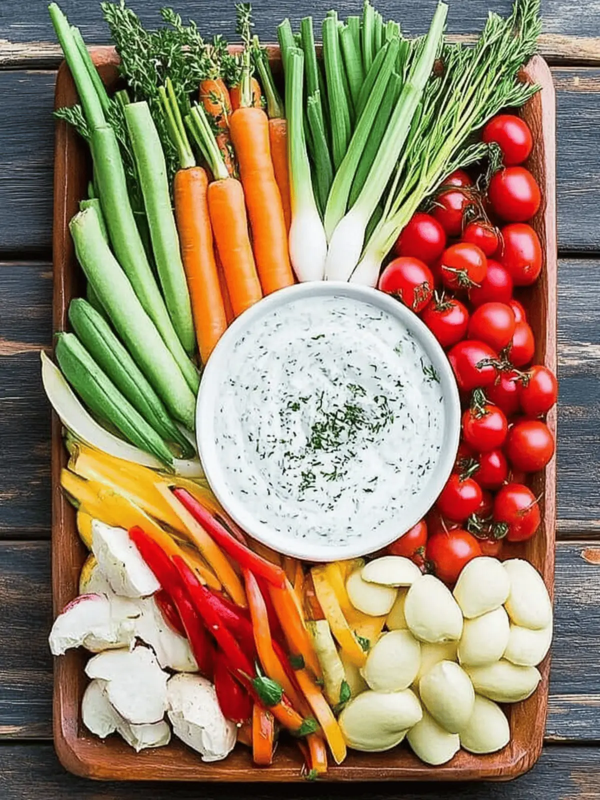 Spring Vegetable Platter with Herbed Greek Yogurt Dip