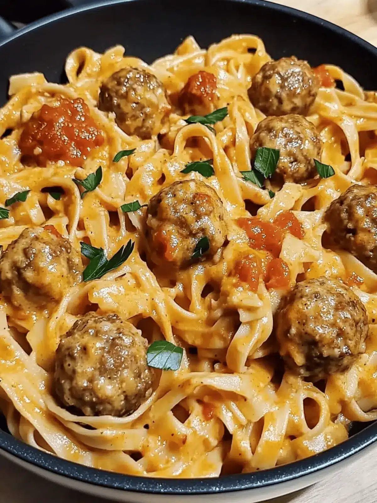 Creamy Cajun Meatball Pasta