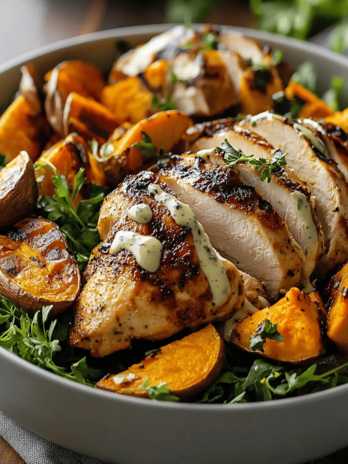 Maple Dijon Chicken & Roasted Sweet Potato