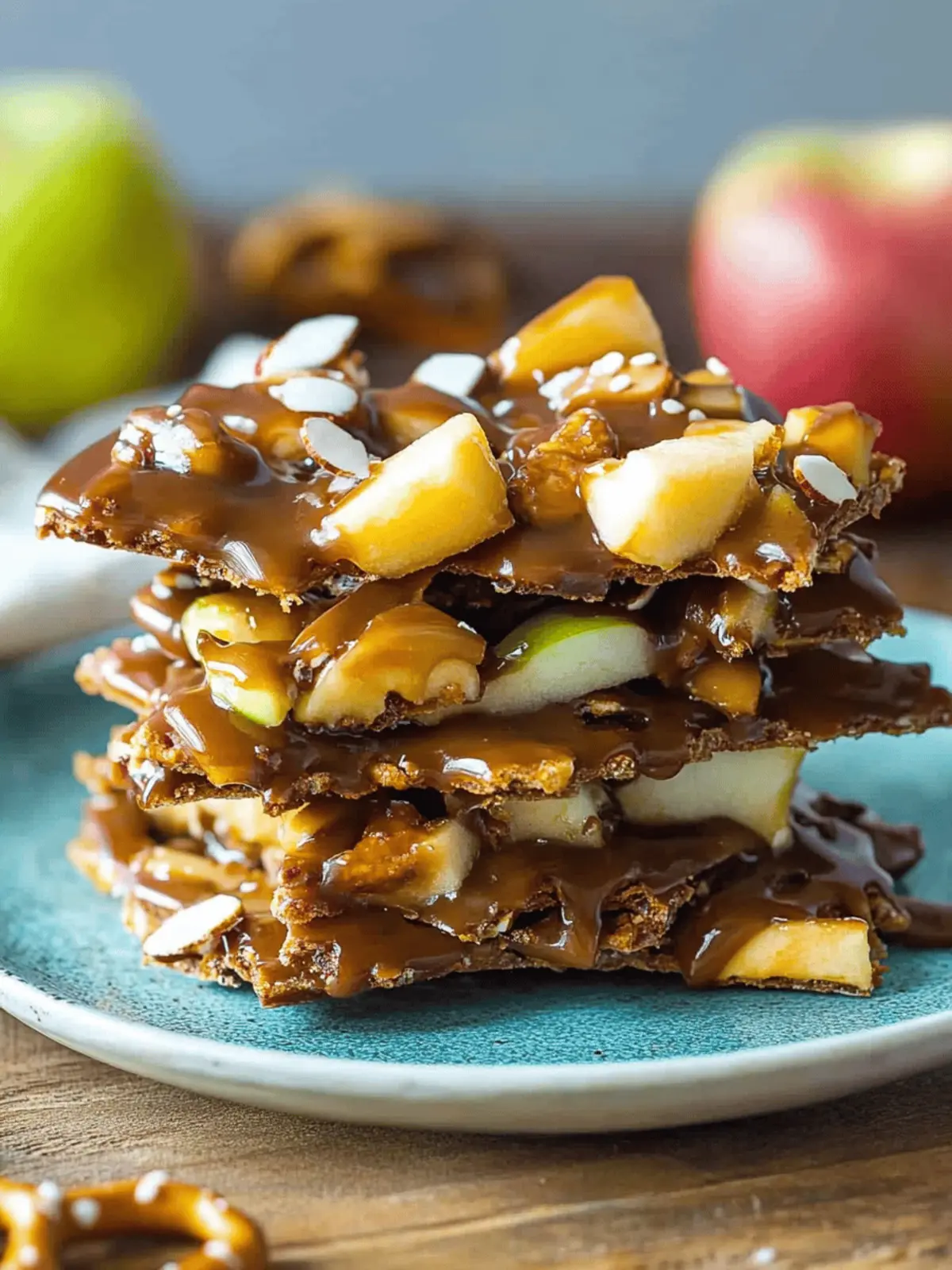 Caramel Apple Bark With Pretzels