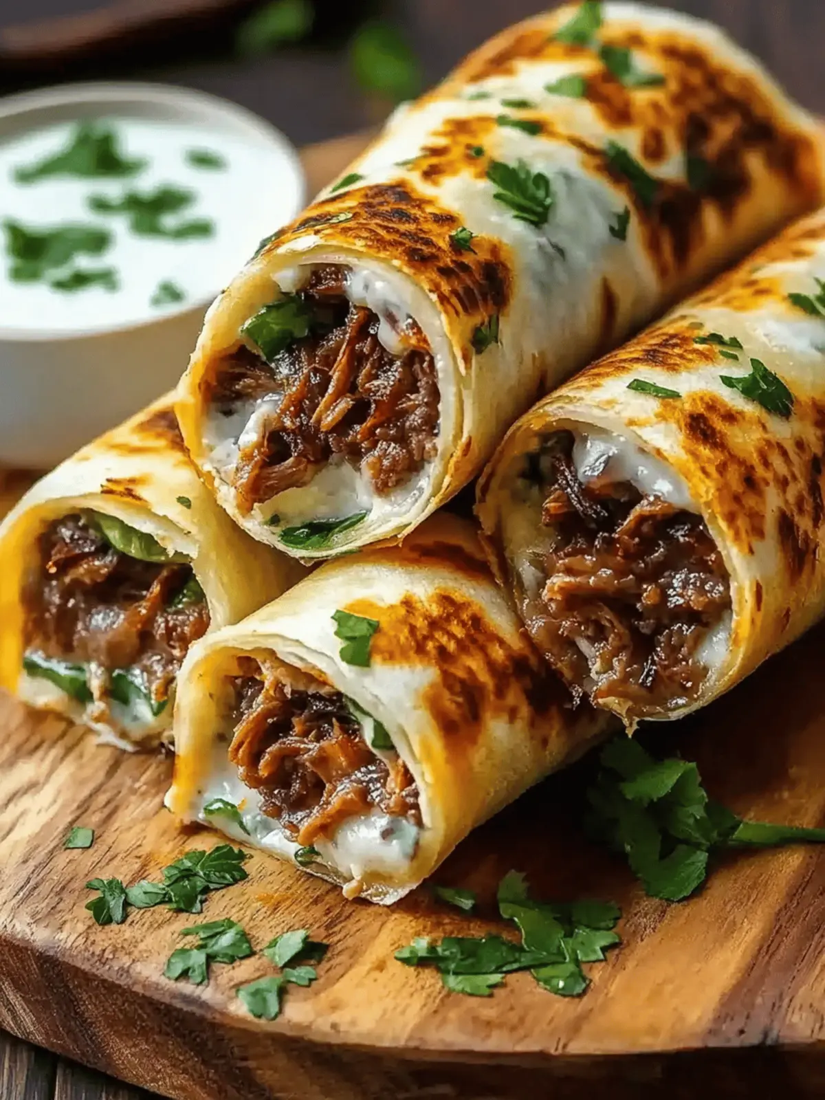 French Dip Tortilla Roll Ups