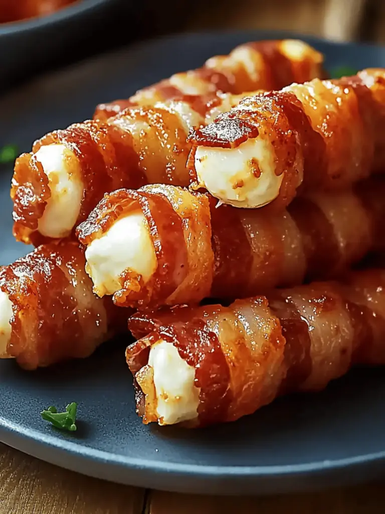 Crispy Bacon-Wrapped Mozzarella Sticks