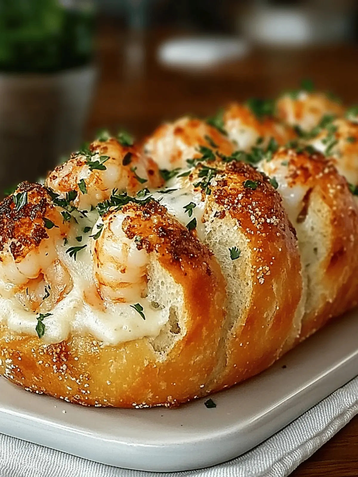 Crabby Shrimp-Stuffed Garlic Bread Bombs