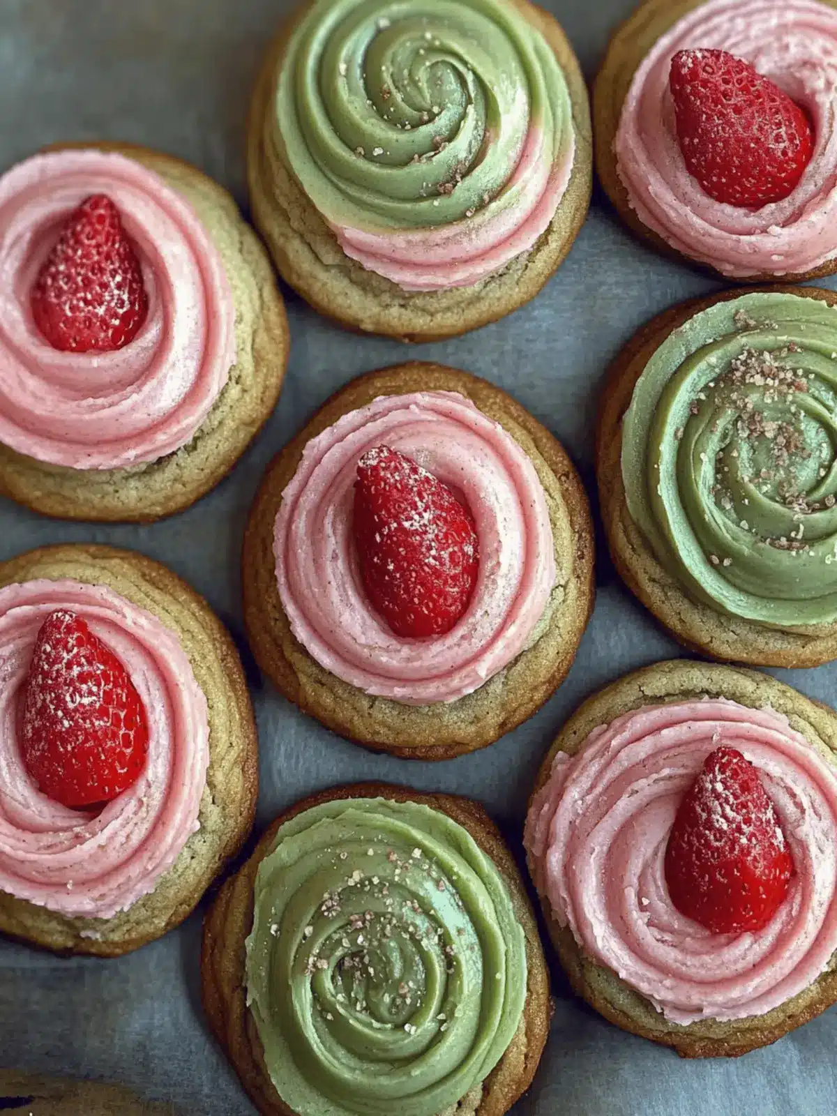 Strawberry Matcha Cookies