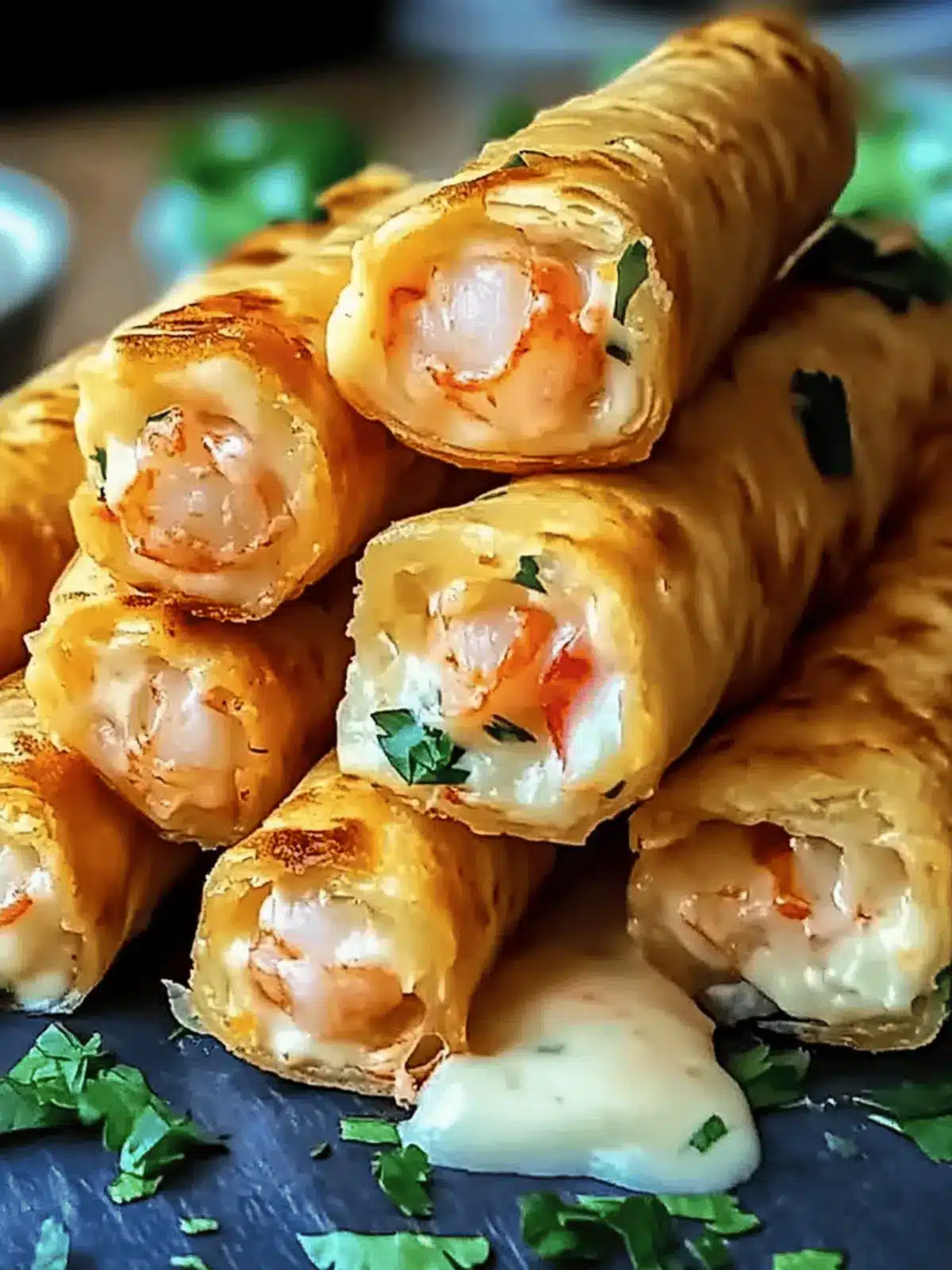 Crispy Crab And Shrimp Queso Taquitos