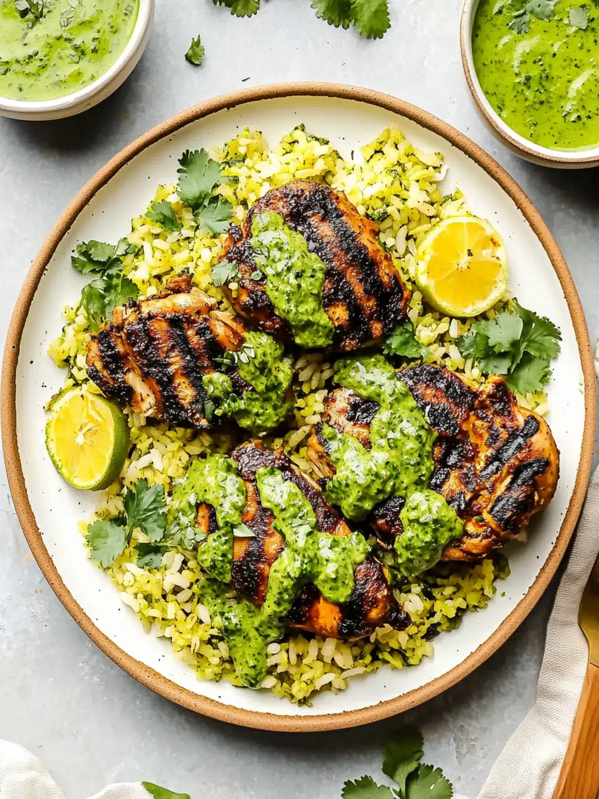 Peruvian Chicken & Rice with Green Sauce