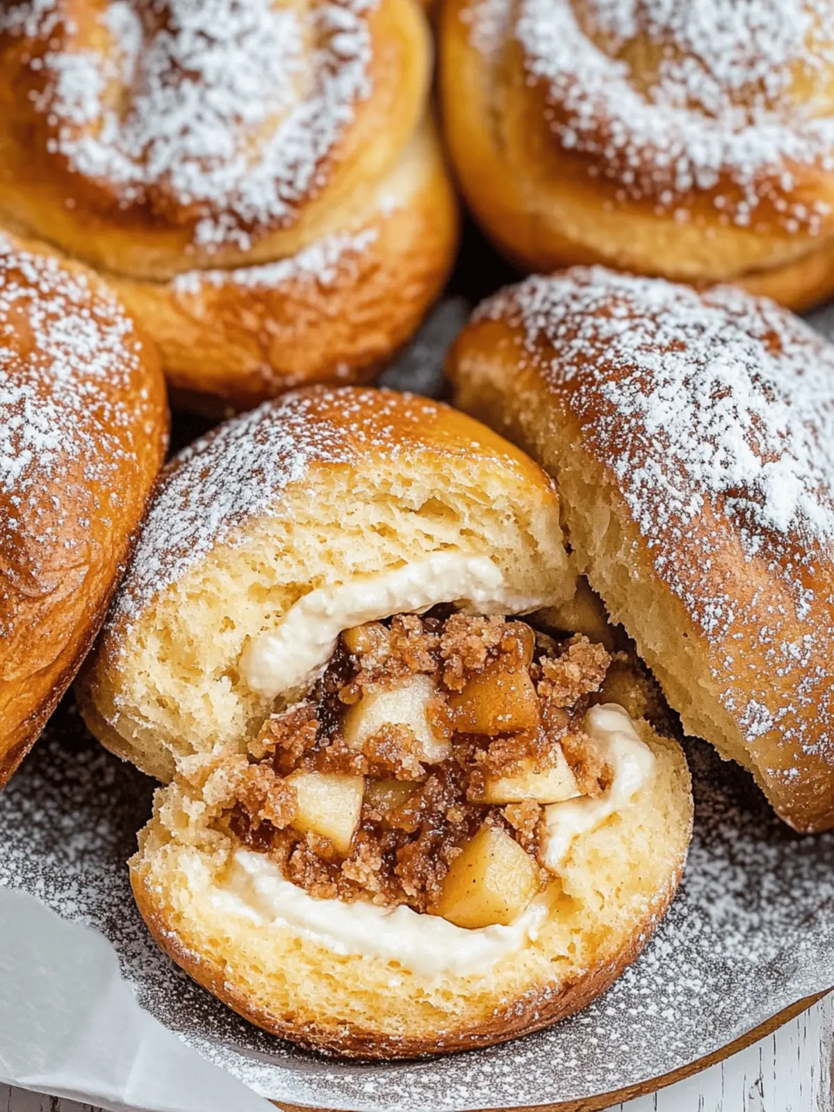 Apple Cheesecake Brioche Buns